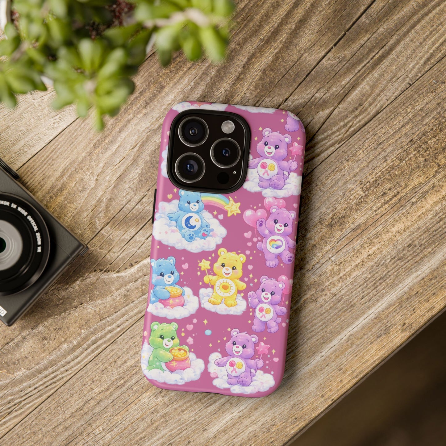 Cute Care Bears Tough Phone Case – Colorful Cloud Pattern, 'Tough Cases'