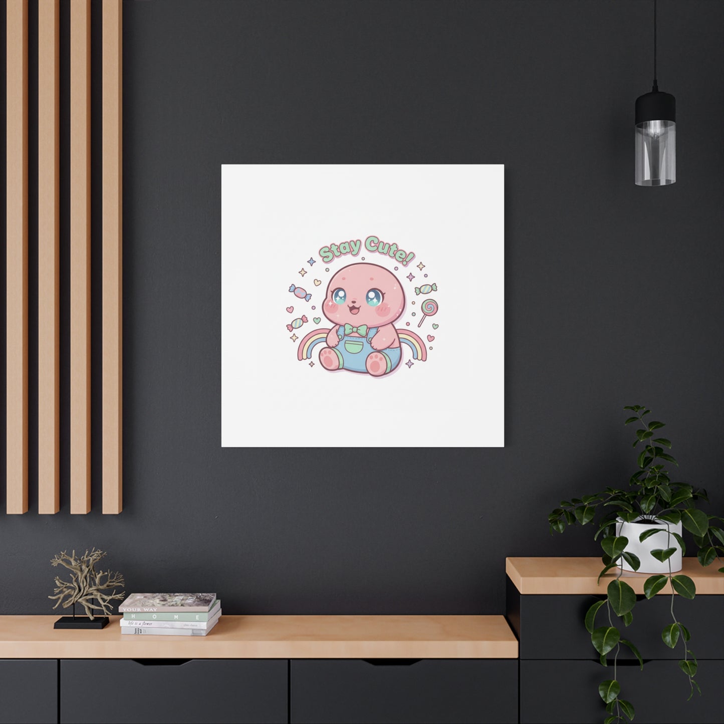 Stay Cute Kawaii Octopus Canvas | Cutecore Pastel, Candy kawaii art