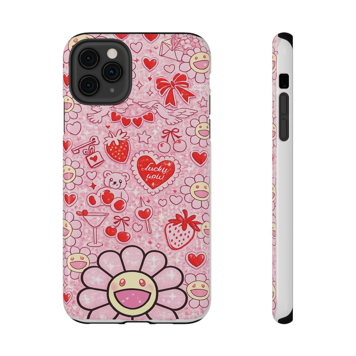 Cute Pink Kawaii Floral Phone Case — Impact-Resistant