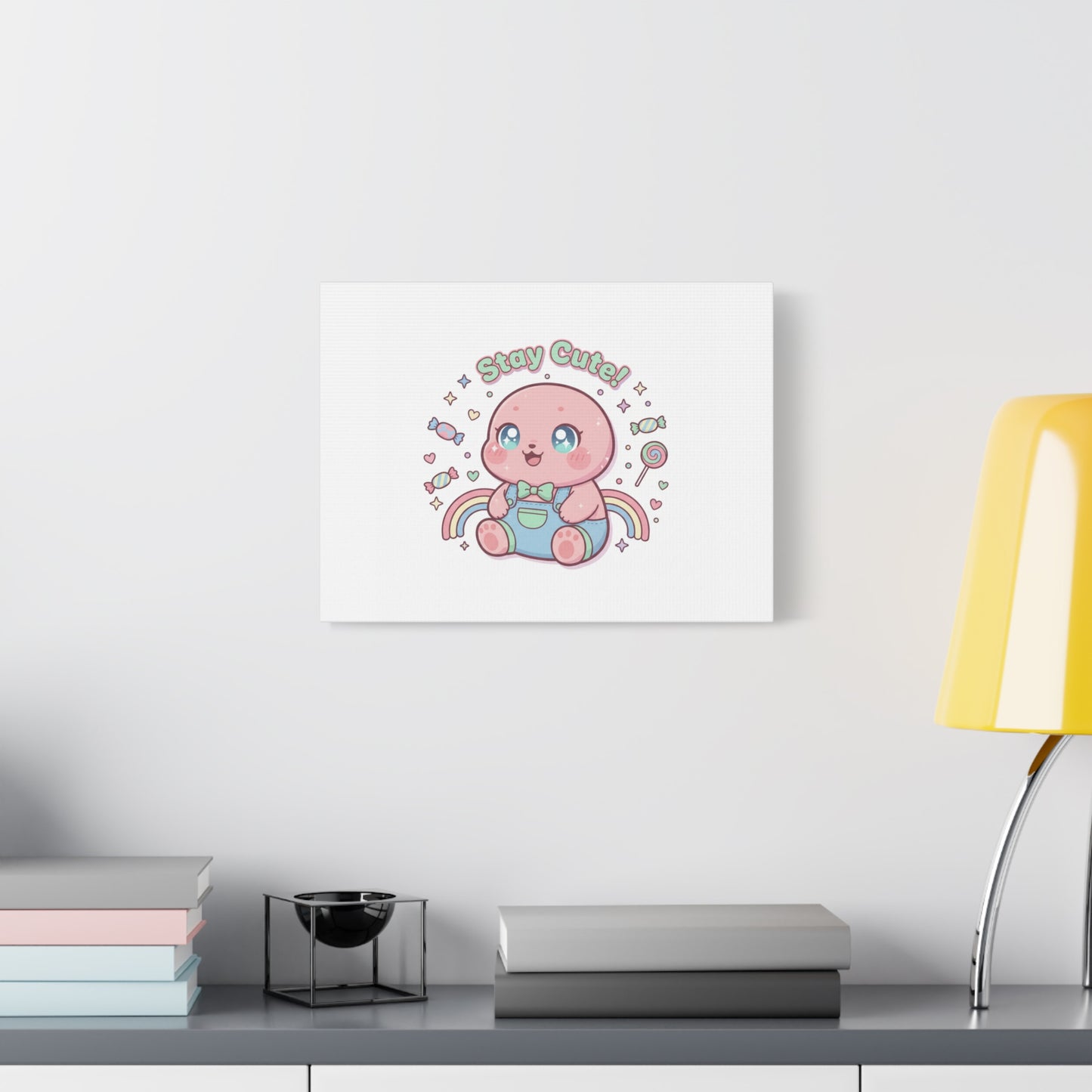 Stay Cute Kawaii Octopus Canvas | Cutecore Pastel, Candy kawaii art