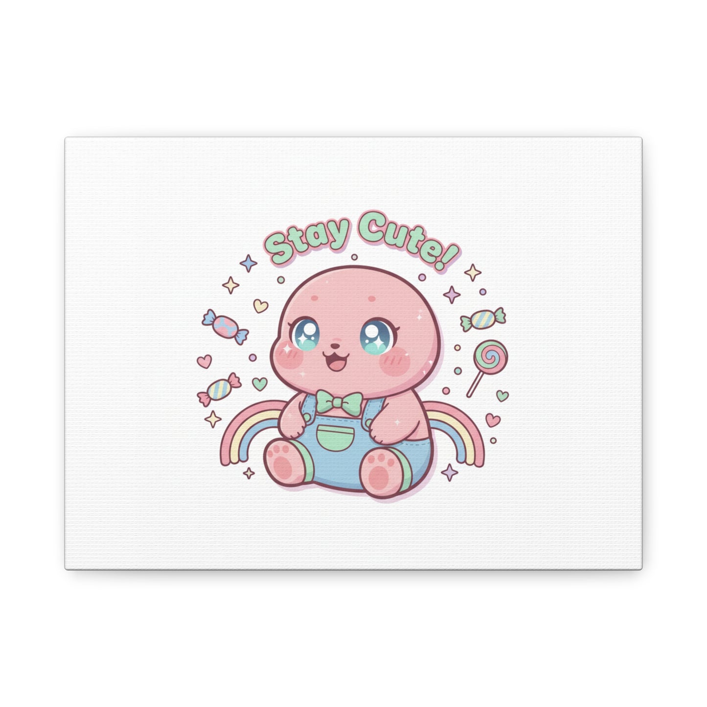 Stay Cute Kawaii Octopus Canvas | Cutecore Pastel, Candy kawaii art