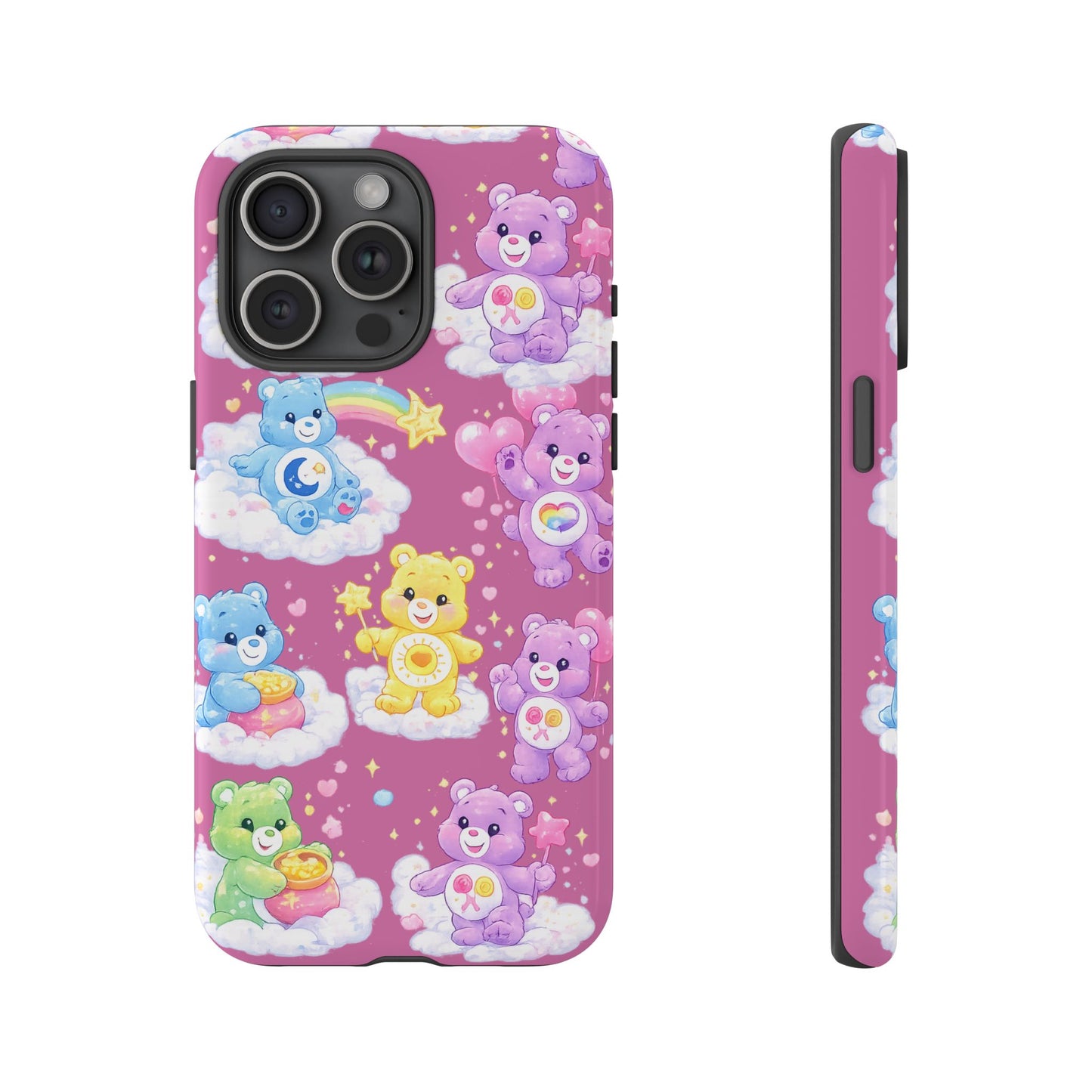 Cute Care Bears Tough Phone Case – Colorful Cloud Pattern, 'Tough Cases'