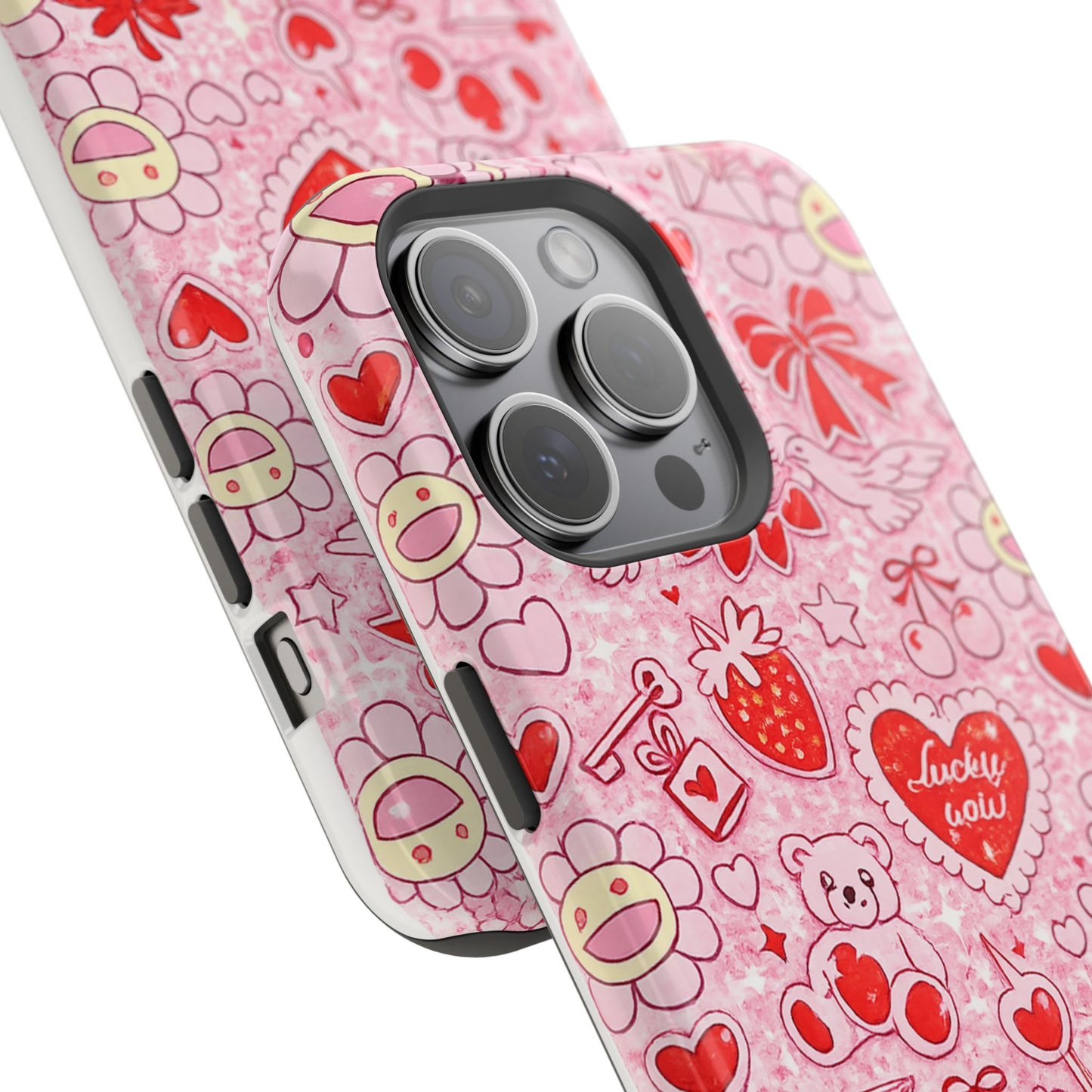 Cute Pink Kawaii Floral Phone Case — Impact-Resistant