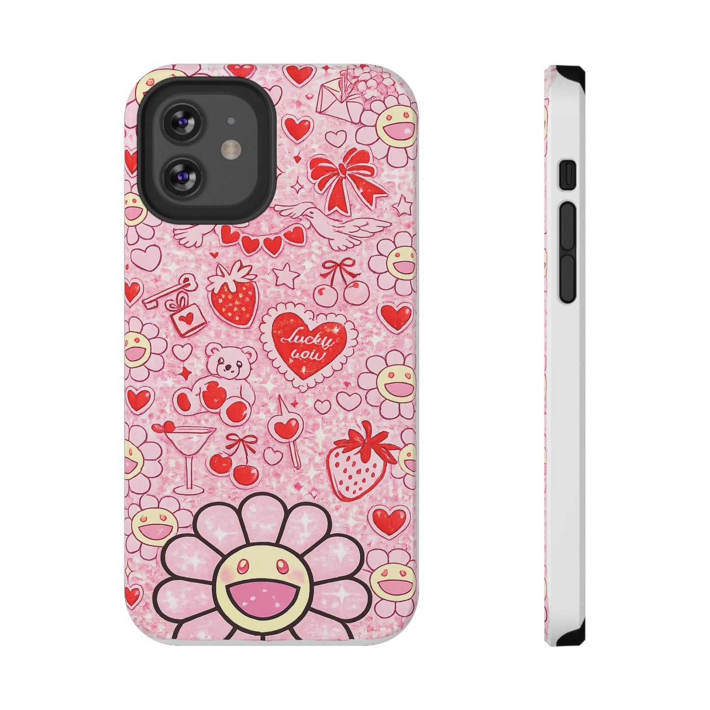 Cute Pink Kawaii Floral Phone Case — Impact-Resistant