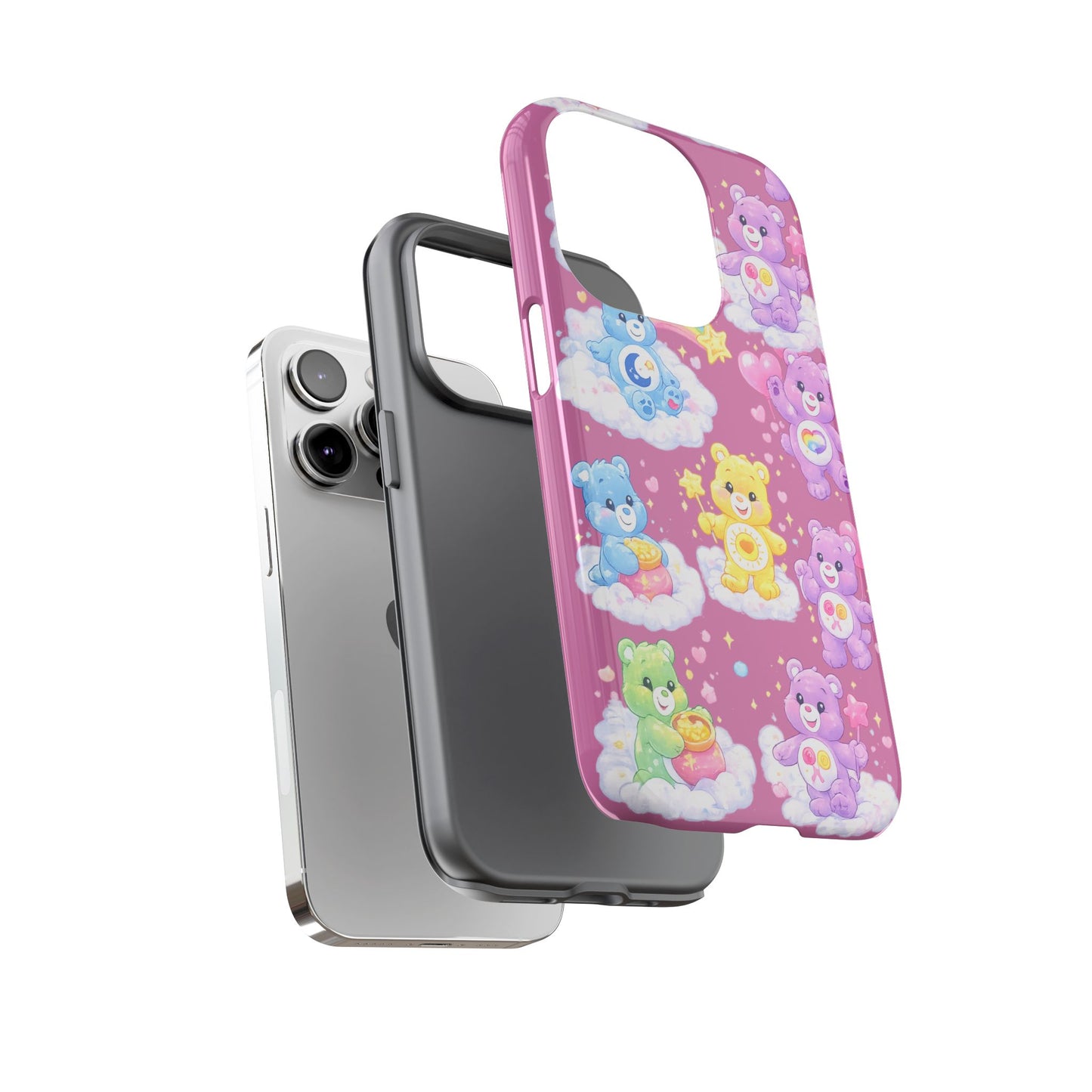 Cute Care Bears Tough Phone Case – Colorful Cloud Pattern, 'Tough Cases'
