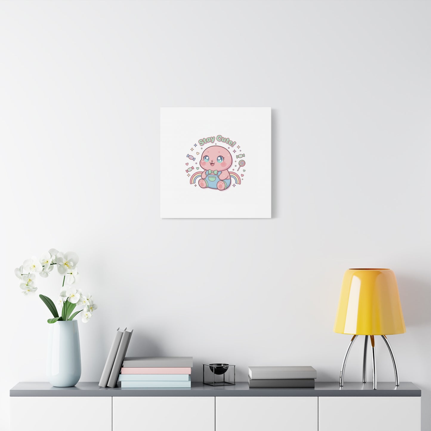 Stay Cute Kawaii Octopus Canvas | Cutecore Pastel, Candy kawaii art