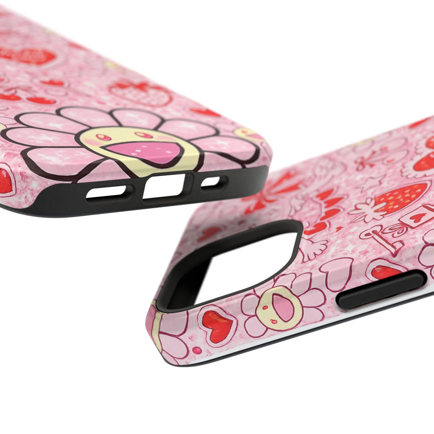 Cute Pink Kawaii Floral Phone Case — Impact-Resistant