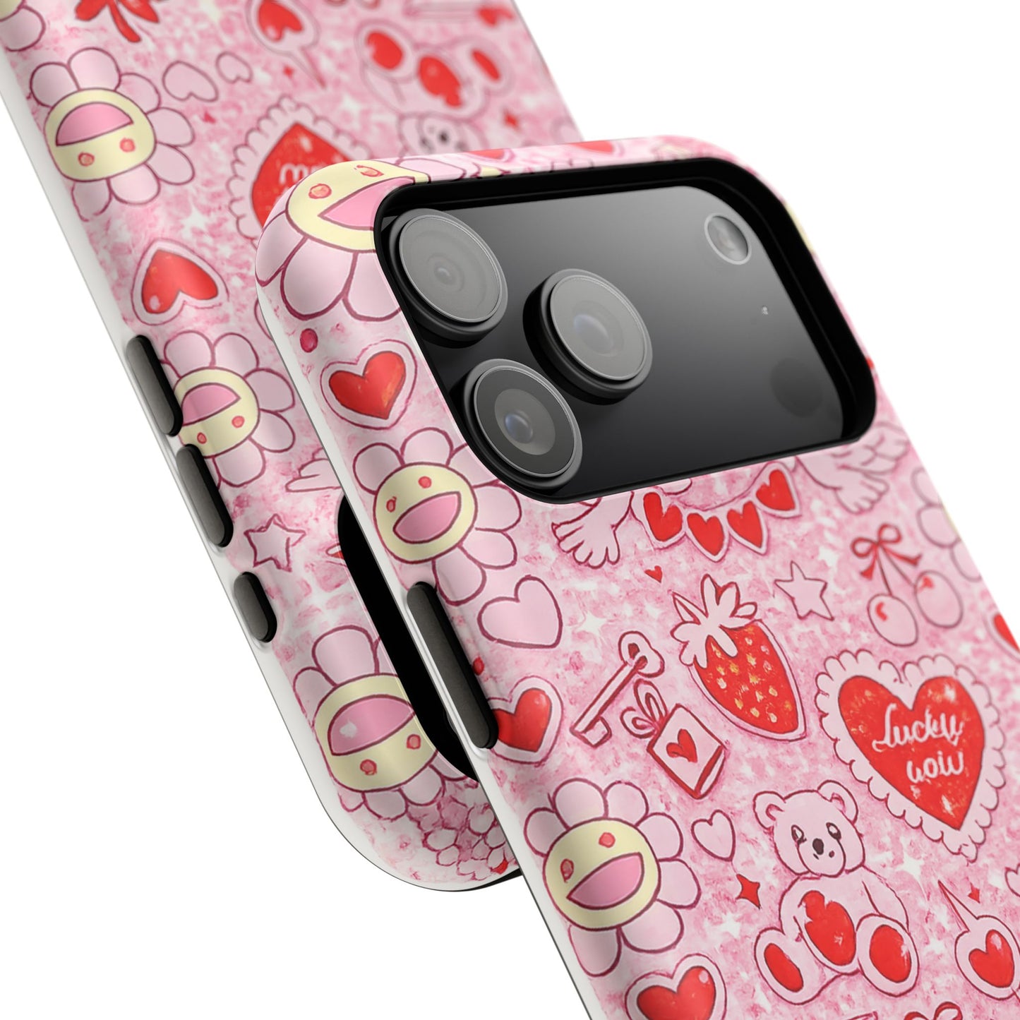 Cute Pink Kawaii Floral Phone Case — Impact-Resistant