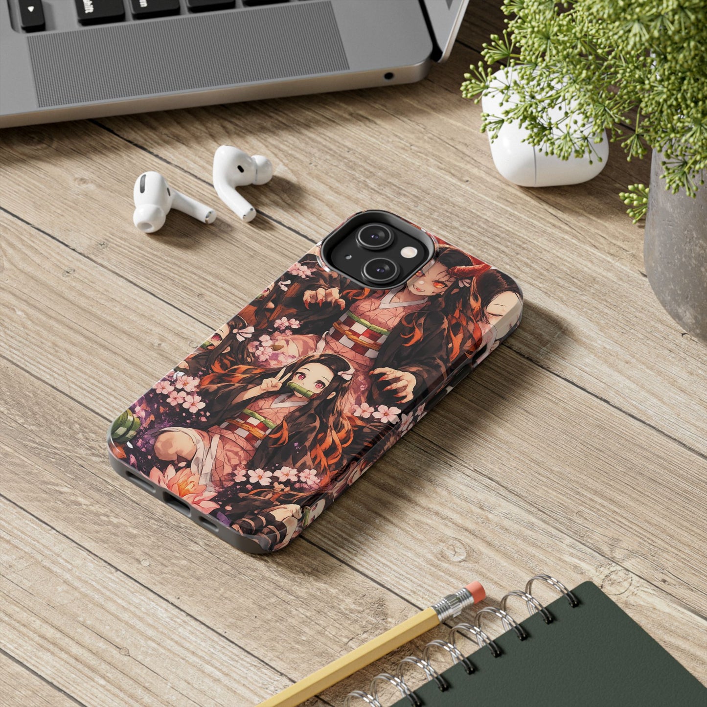 Phone Case — Nezuko Kamado Floral Tough Phone Case
