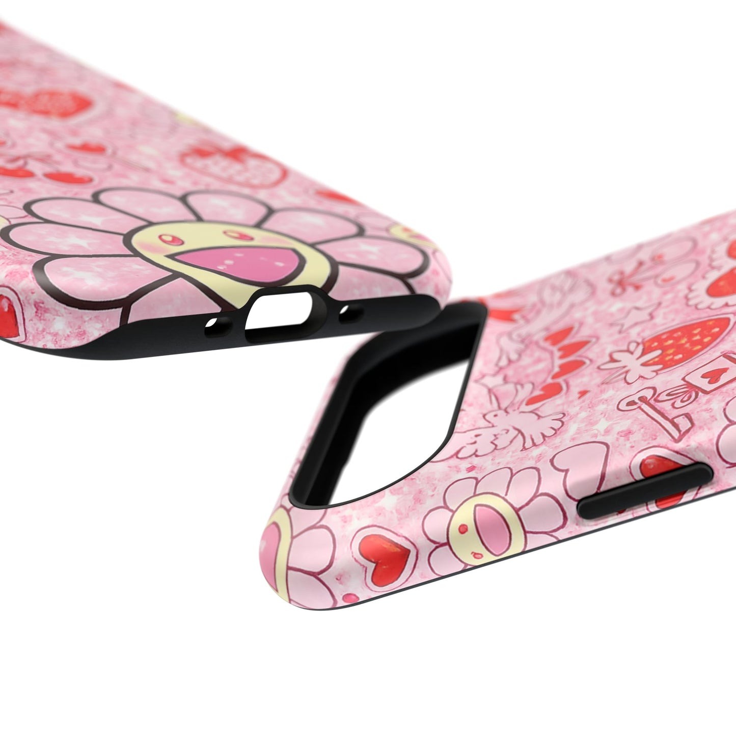 Cute Pink Kawaii Floral Phone Case — Impact-Resistant