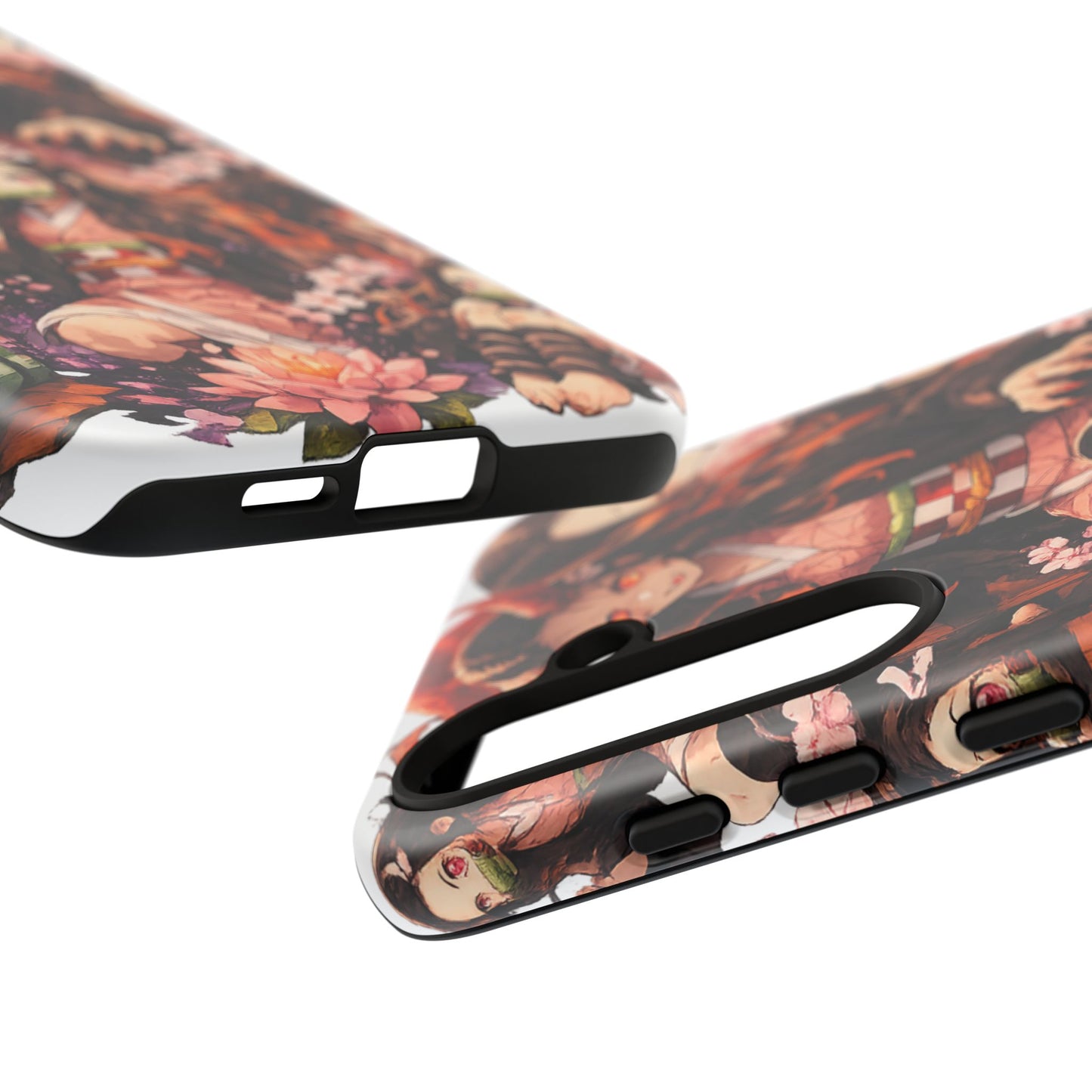 Anime Phone Case — Floral Nezuko Pattern Tough Case