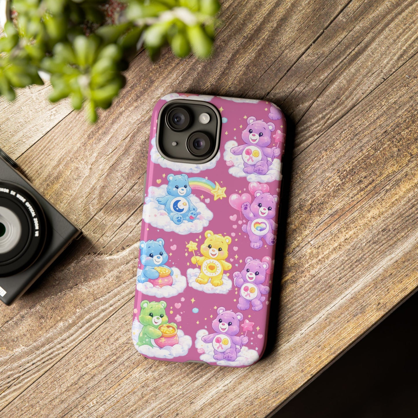 Cute Care Bears Tough Phone Case – Colorful Cloud Pattern, 'Tough Cases'