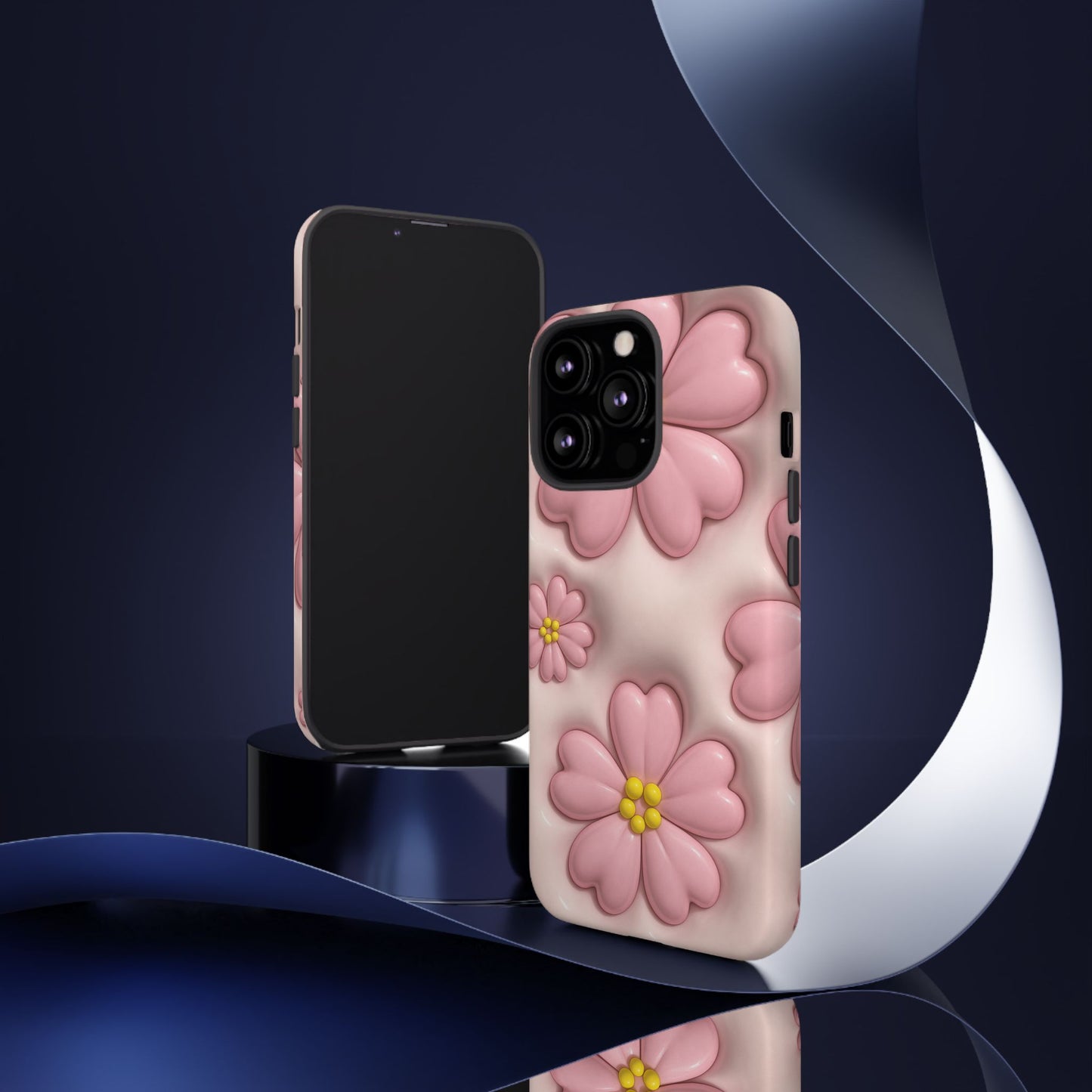 Floral Phone Case, Tough Cases for Women, Cute Flower iPhone Cover, Soft Pink Floral Design, Spring Accessories