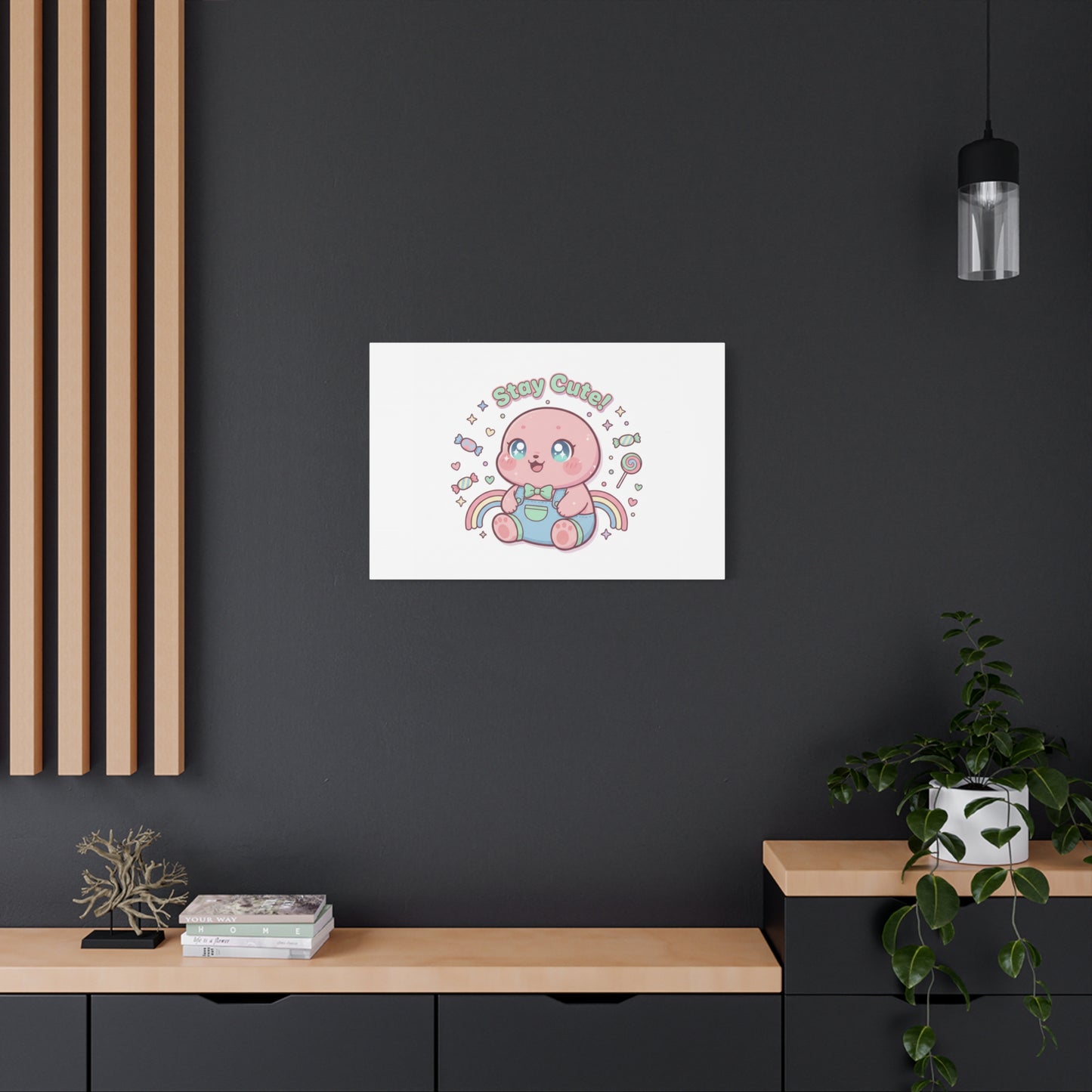 Stay Cute Kawaii Octopus Canvas | Cutecore Pastel, Candy kawaii art