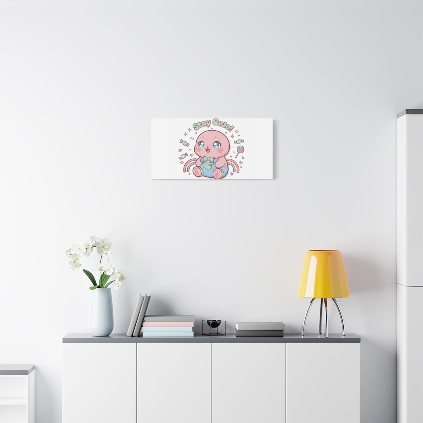 Stay Cute Kawaii Octopus Canvas | Cutecore Pastel, Candy kawaii art