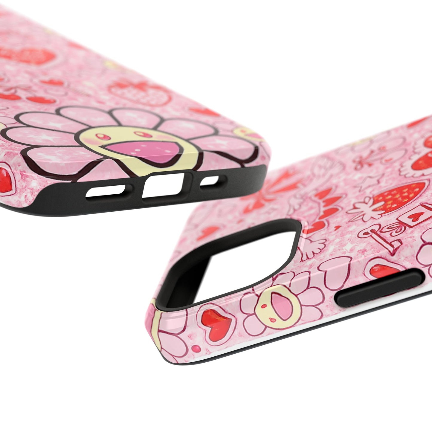 Cute Pink Kawaii Floral Phone Case — Impact-Resistant