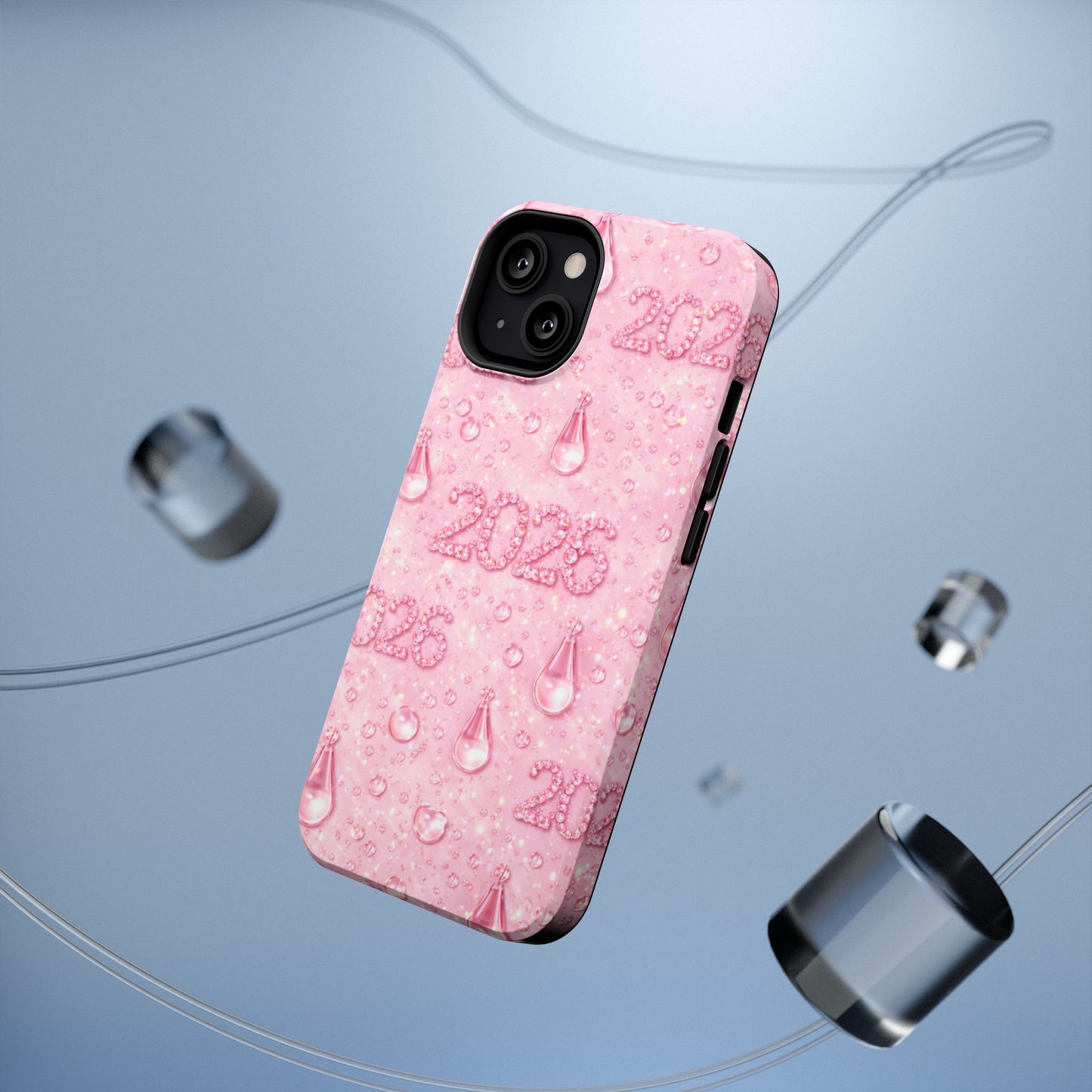 2026 Pink Waterdrop Phone Case — Impact-Resistant Protective Cover