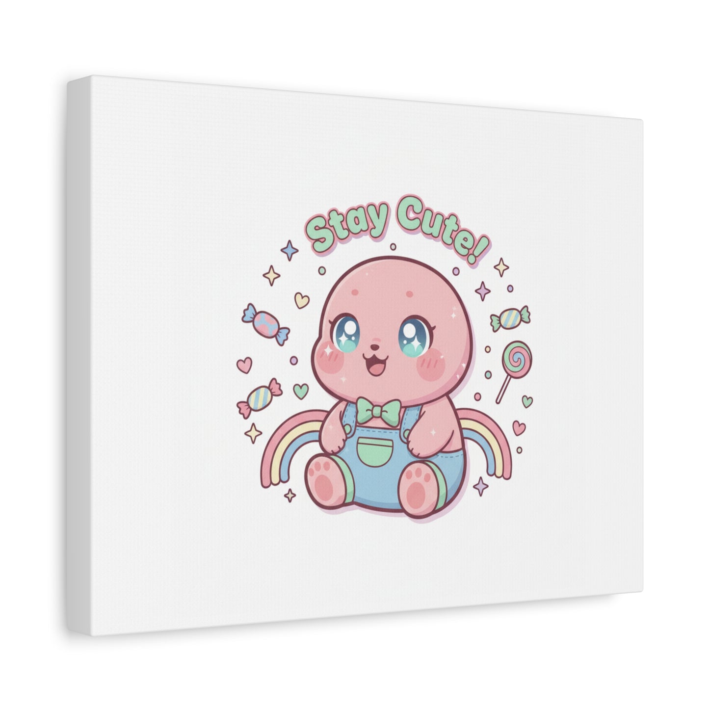 Stay Cute Kawaii Octopus Canvas | Cutecore Pastel, Candy kawaii art