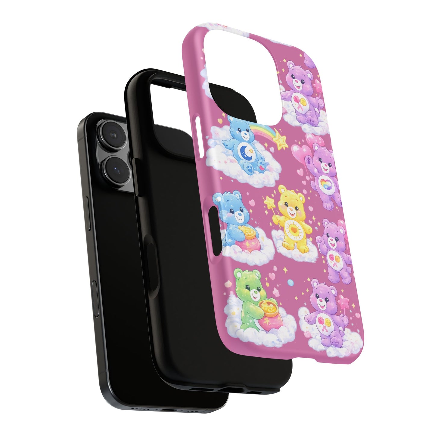 Cute Care Bears Tough Phone Case – Colorful Cloud Pattern, 'Tough Cases'