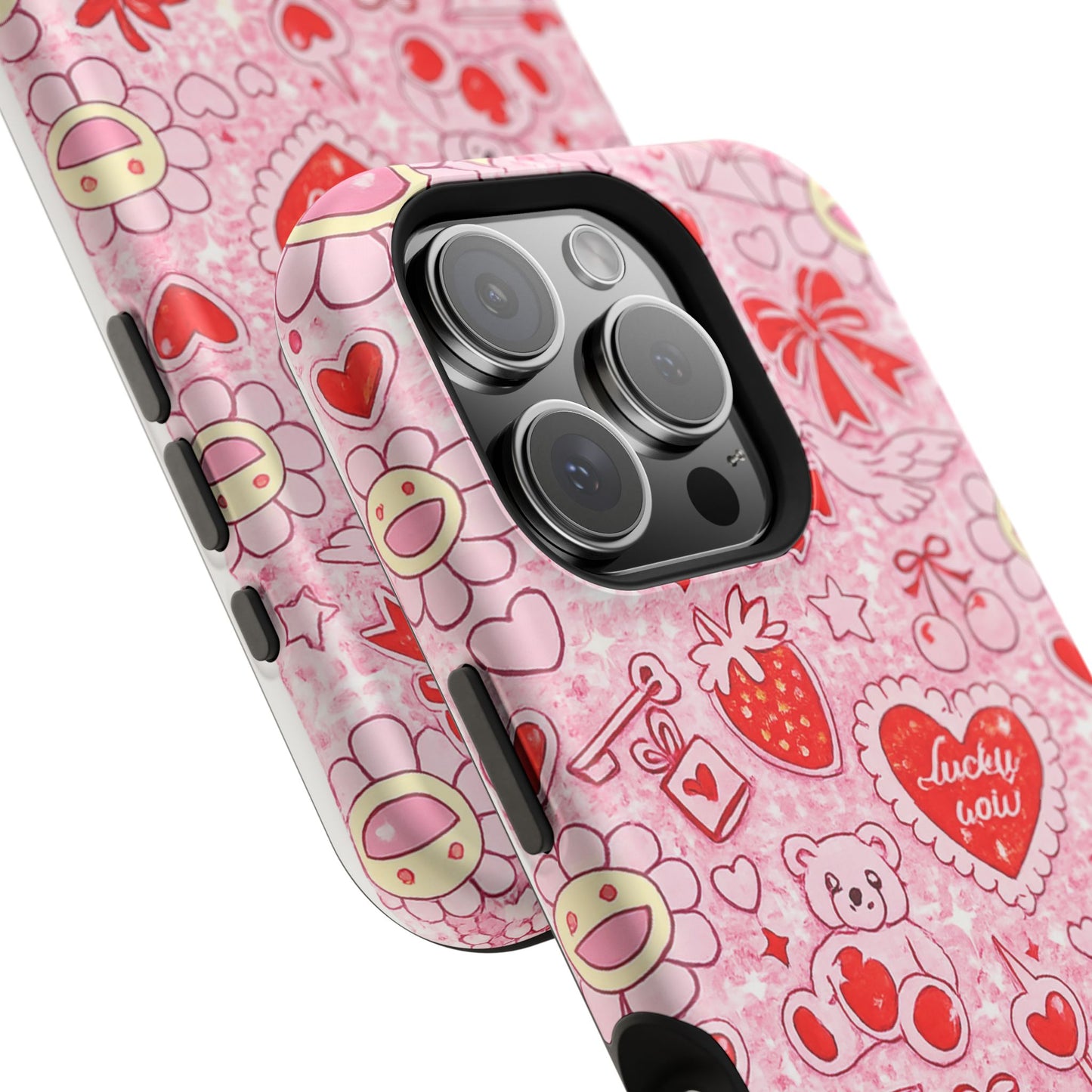 Cute Pink Kawaii Floral Phone Case — Impact-Resistant