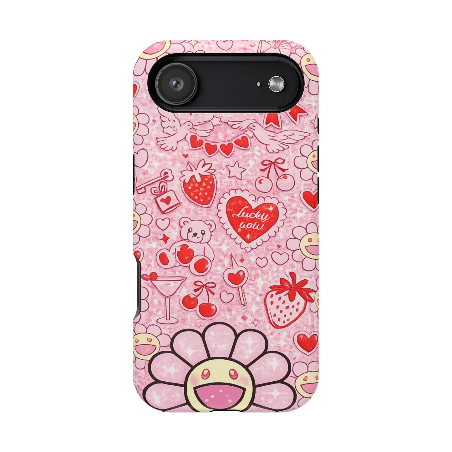 Cute Pink Kawaii Floral Phone Case — Impact-Resistant