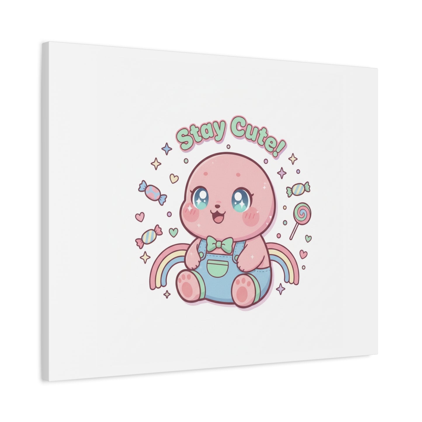 Stay Cute Kawaii Octopus Canvas | Cutecore Pastel, Candy kawaii art