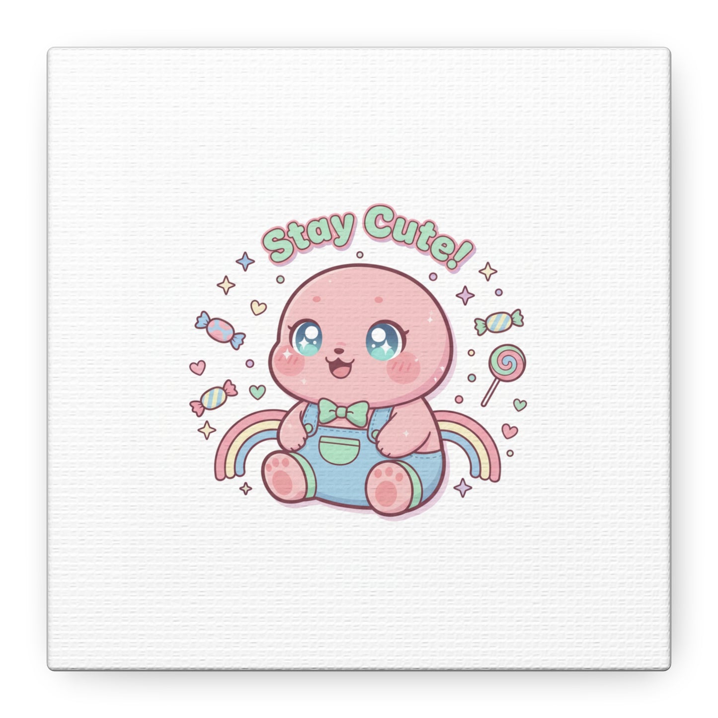 Stay Cute Kawaii Octopus Canvas | Cutecore Pastel, Candy kawaii art