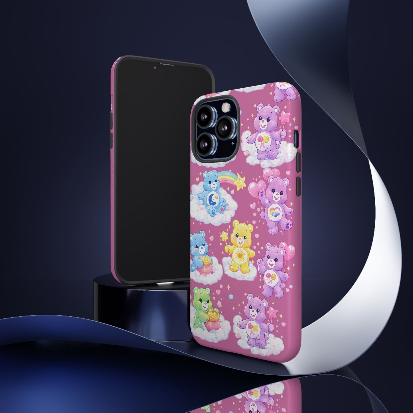 Cute Care Bears Tough Phone Case – Colorful Cloud Pattern, 'Tough Cases'