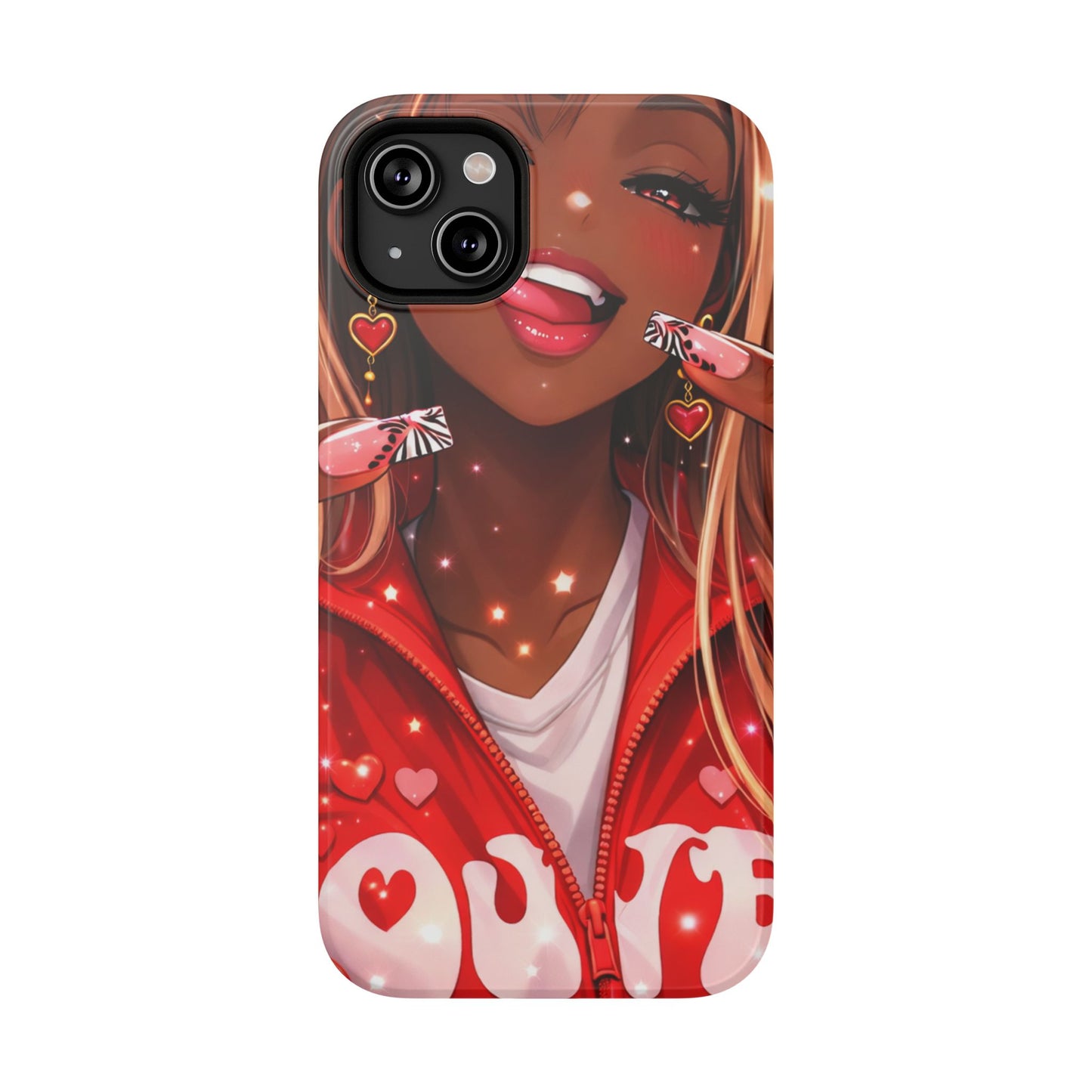 Love Phone Case — Red Heart Jacket Impact-Resistant Case