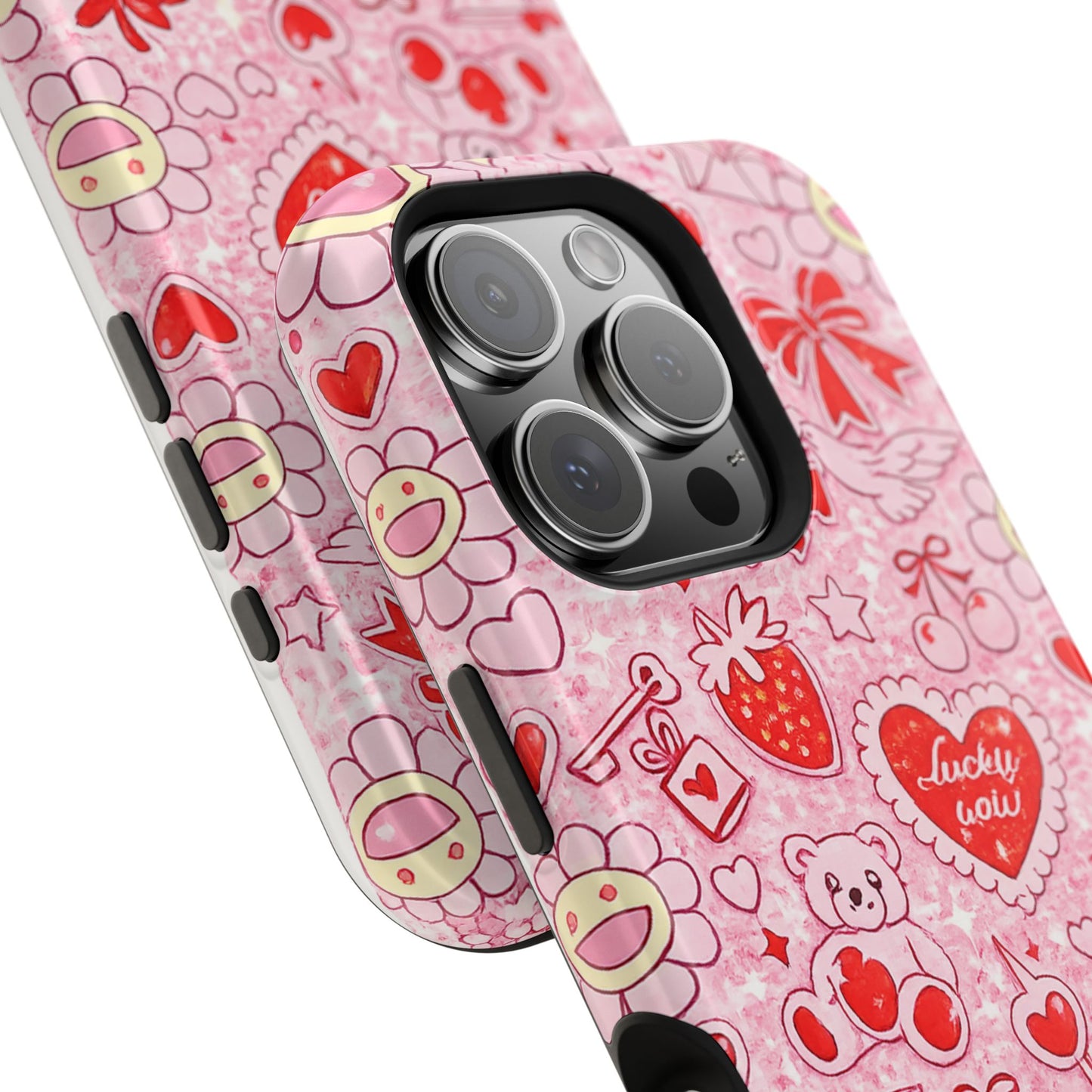 Cute Pink Kawaii Floral Phone Case — Impact-Resistant