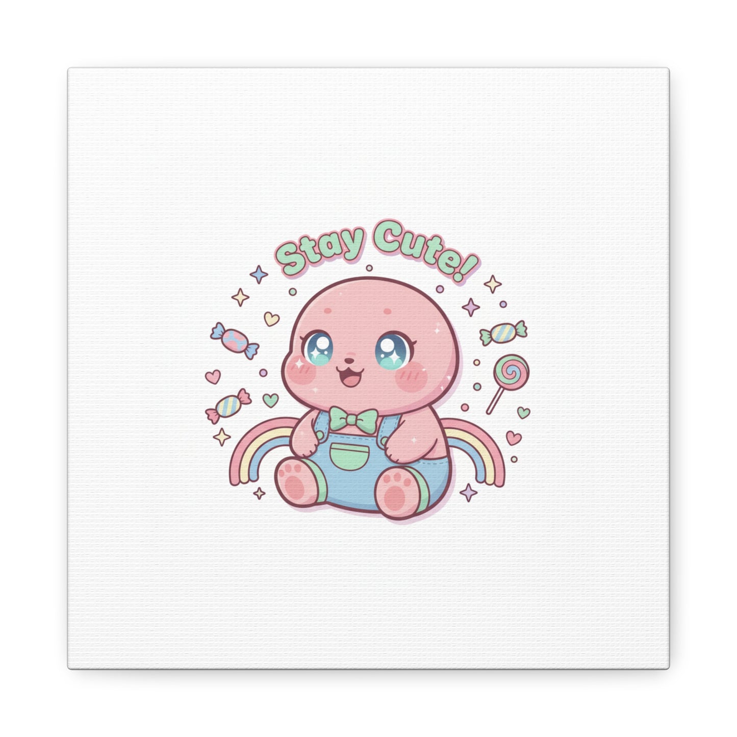 Stay Cute Kawaii Octopus Canvas | Cutecore Pastel, Candy kawaii art
