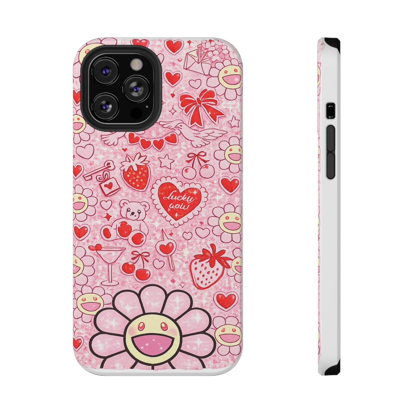 Cute Pink Kawaii Floral Phone Case — Impact-Resistant