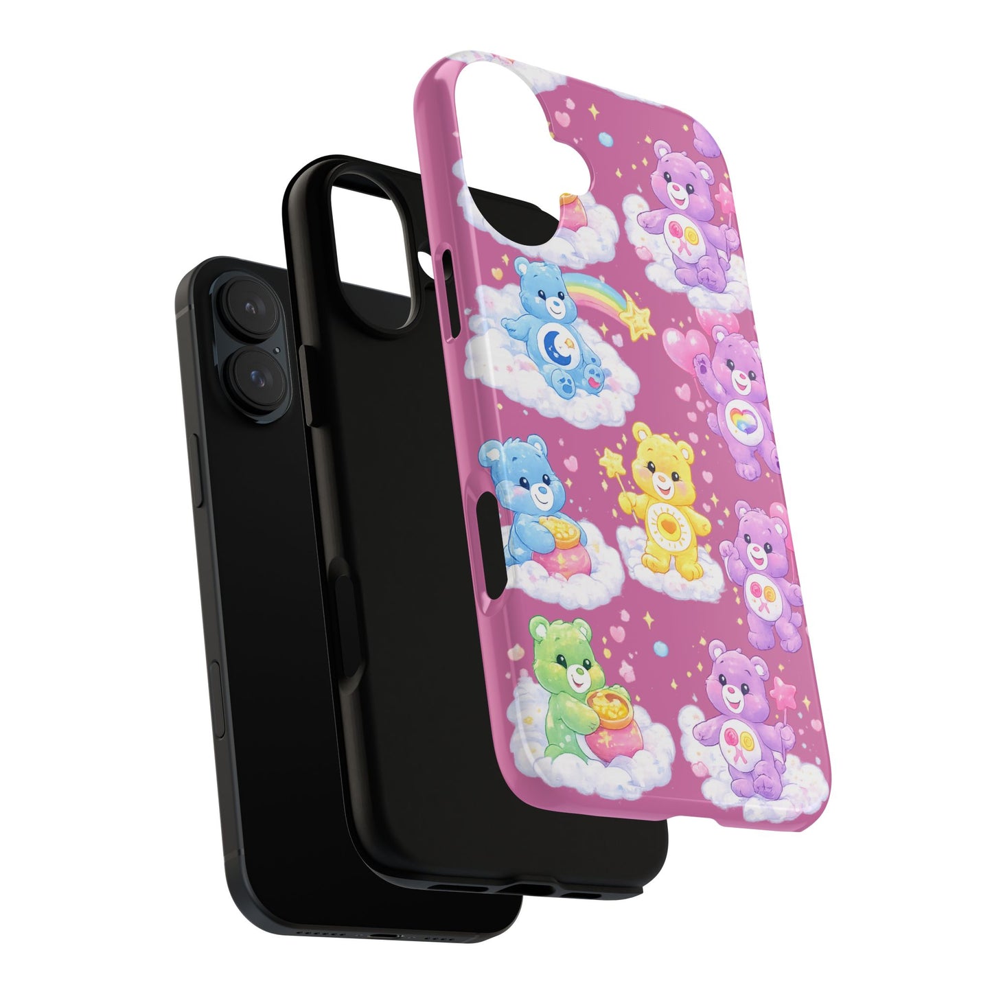Cute Care Bears Tough Phone Case – Colorful Cloud Pattern, 'Tough Cases'