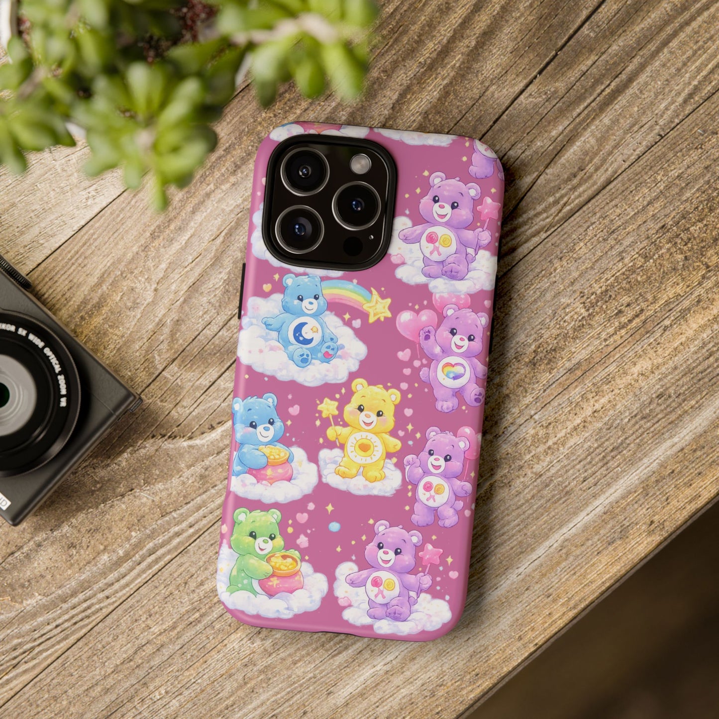 Cute Care Bears Tough Phone Case – Colorful Cloud Pattern, 'Tough Cases'