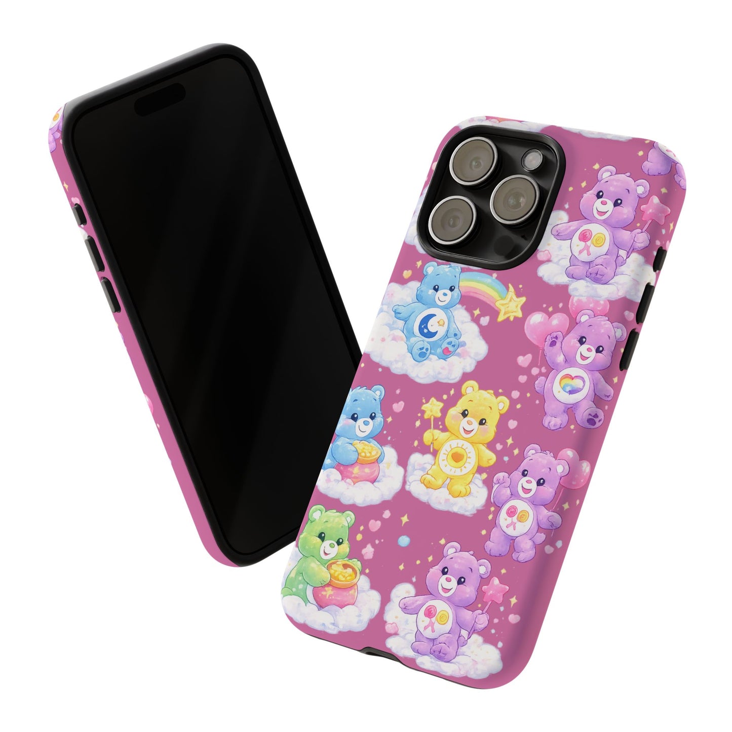 Cute Care Bears Tough Phone Case – Colorful Cloud Pattern, 'Tough Cases'