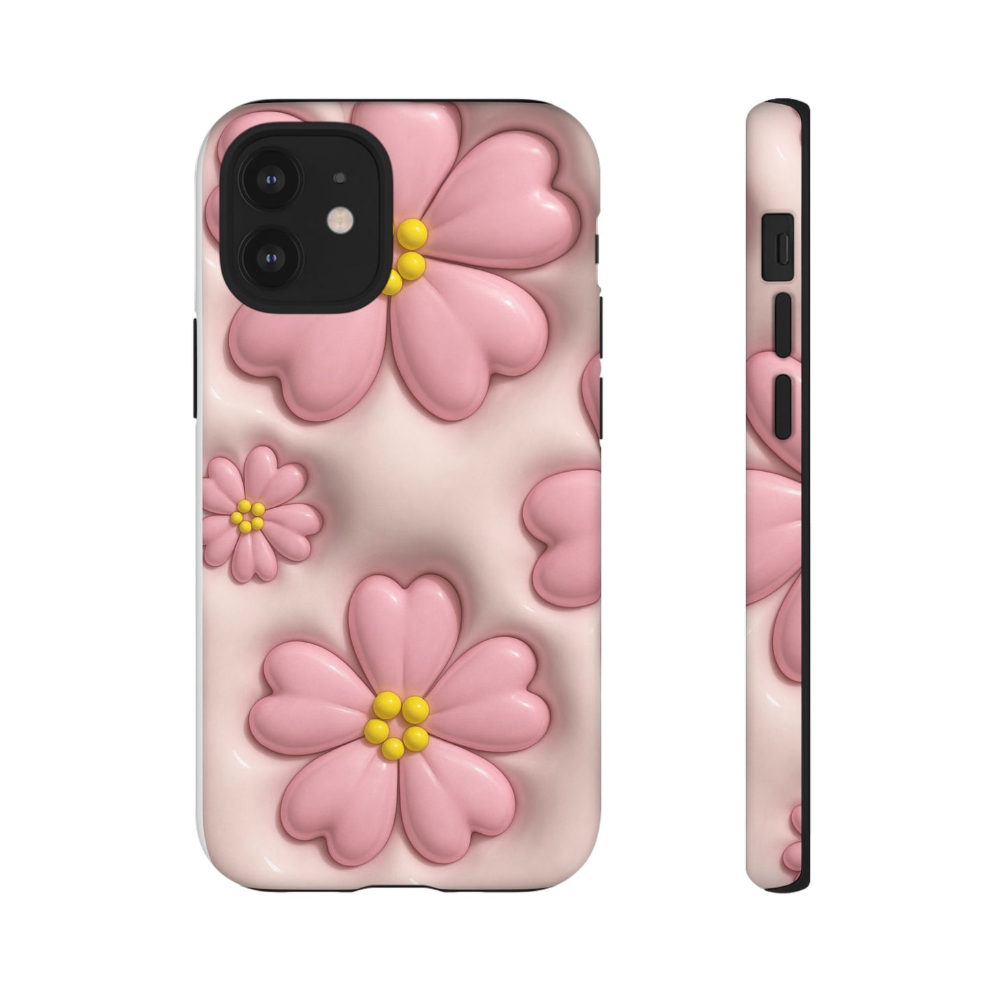 Floral Phone Case, Tough Cases for Women, Cute Flower iPhone Cover, Soft Pink Floral Design, Spring Accessories