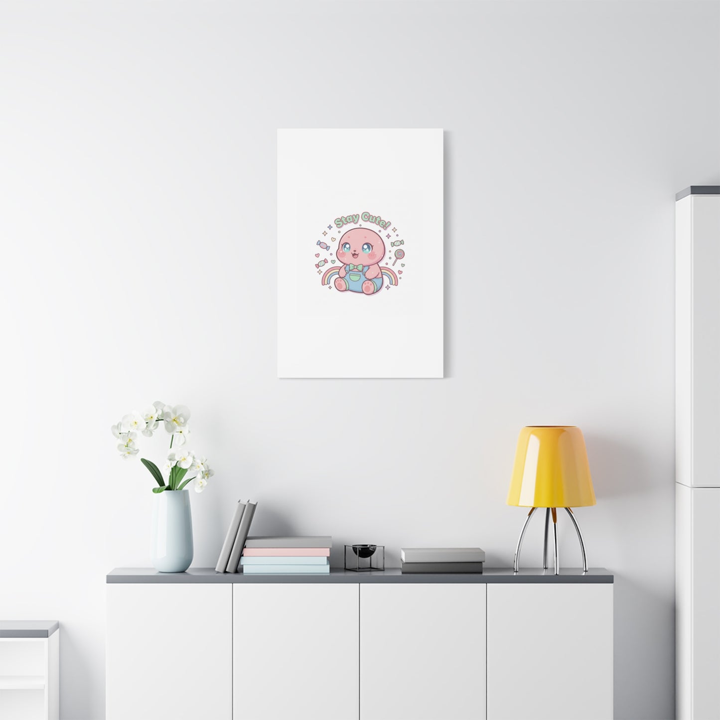Stay Cute Kawaii Octopus Canvas | Cutecore Pastel, Candy kawaii art