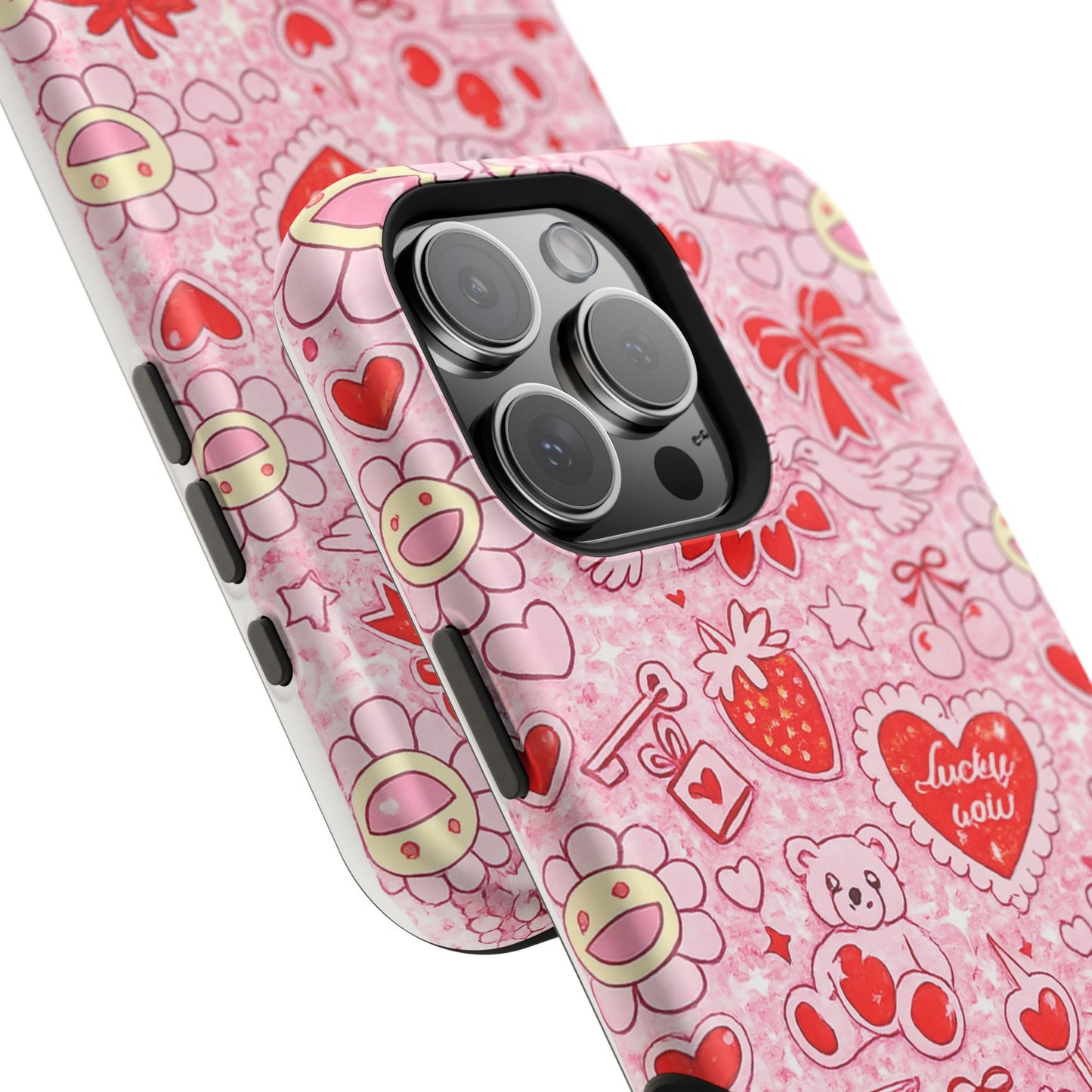 Cute Pink Kawaii Floral Phone Case — Impact-Resistant