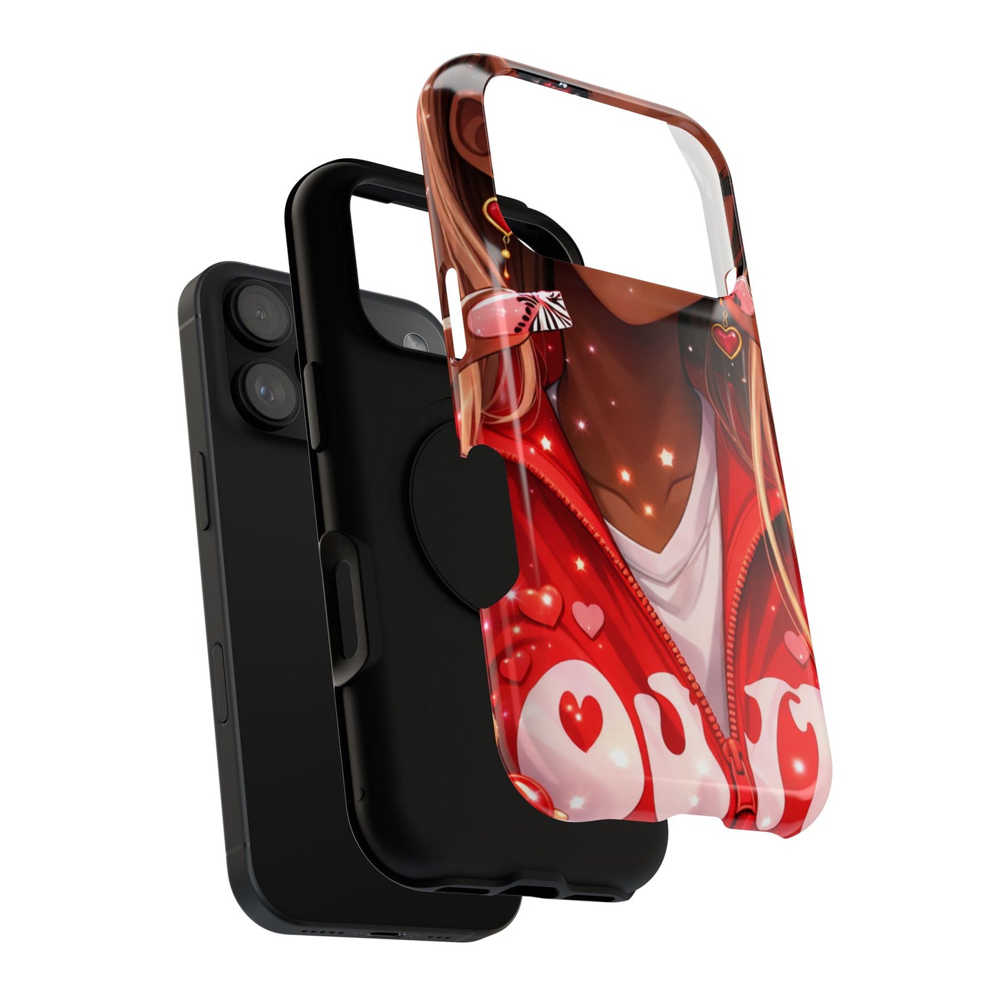 Love Phone Case — Red Heart Jacket Impact-Resistant Case