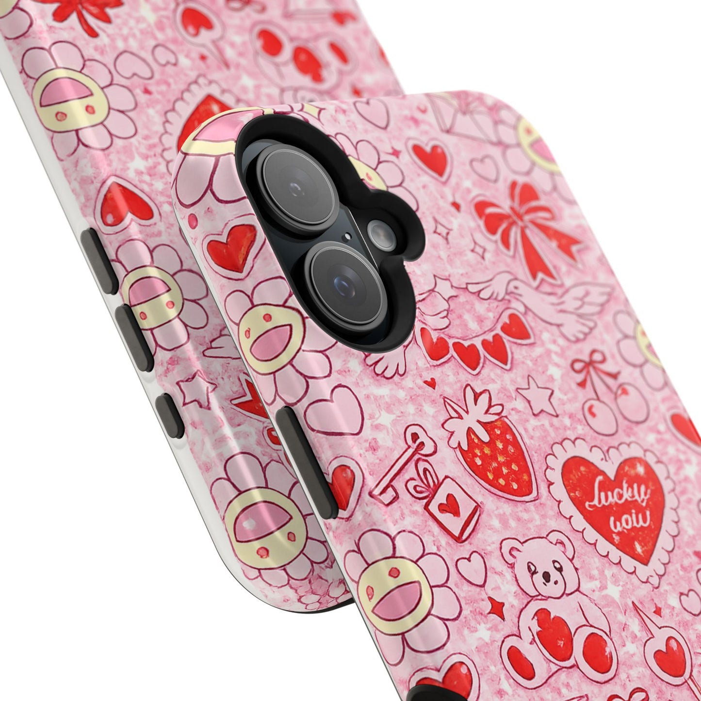 Cute Pink Kawaii Floral Phone Case — Impact-Resistant