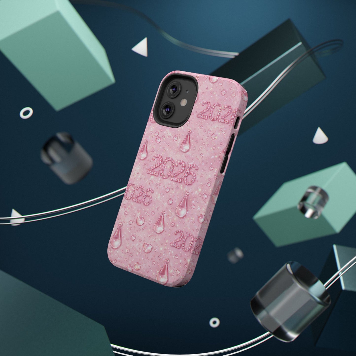 2026 Pink Waterdrop Phone Case — Impact-Resistant Protective Cover
