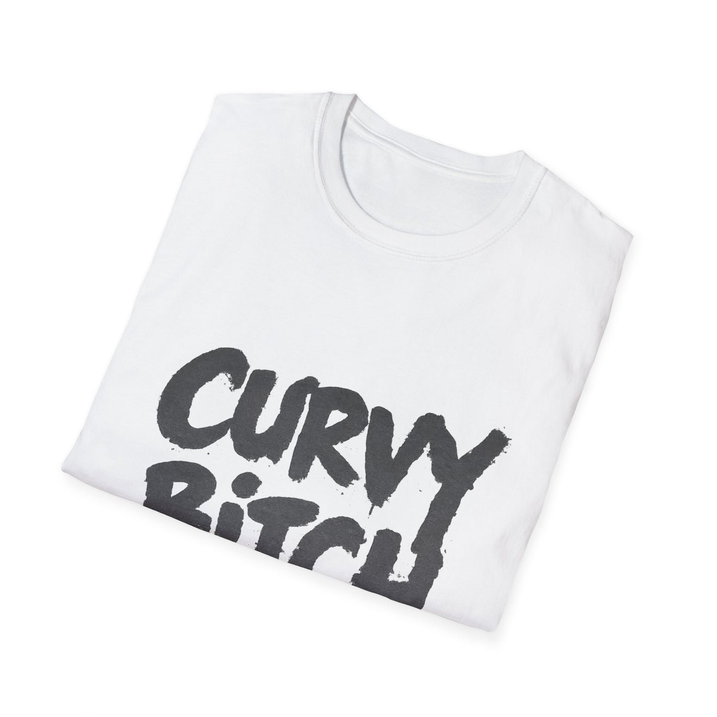 Curvy Bitch Graphic Tee — Bold Script Feminine Pride T-Shirt