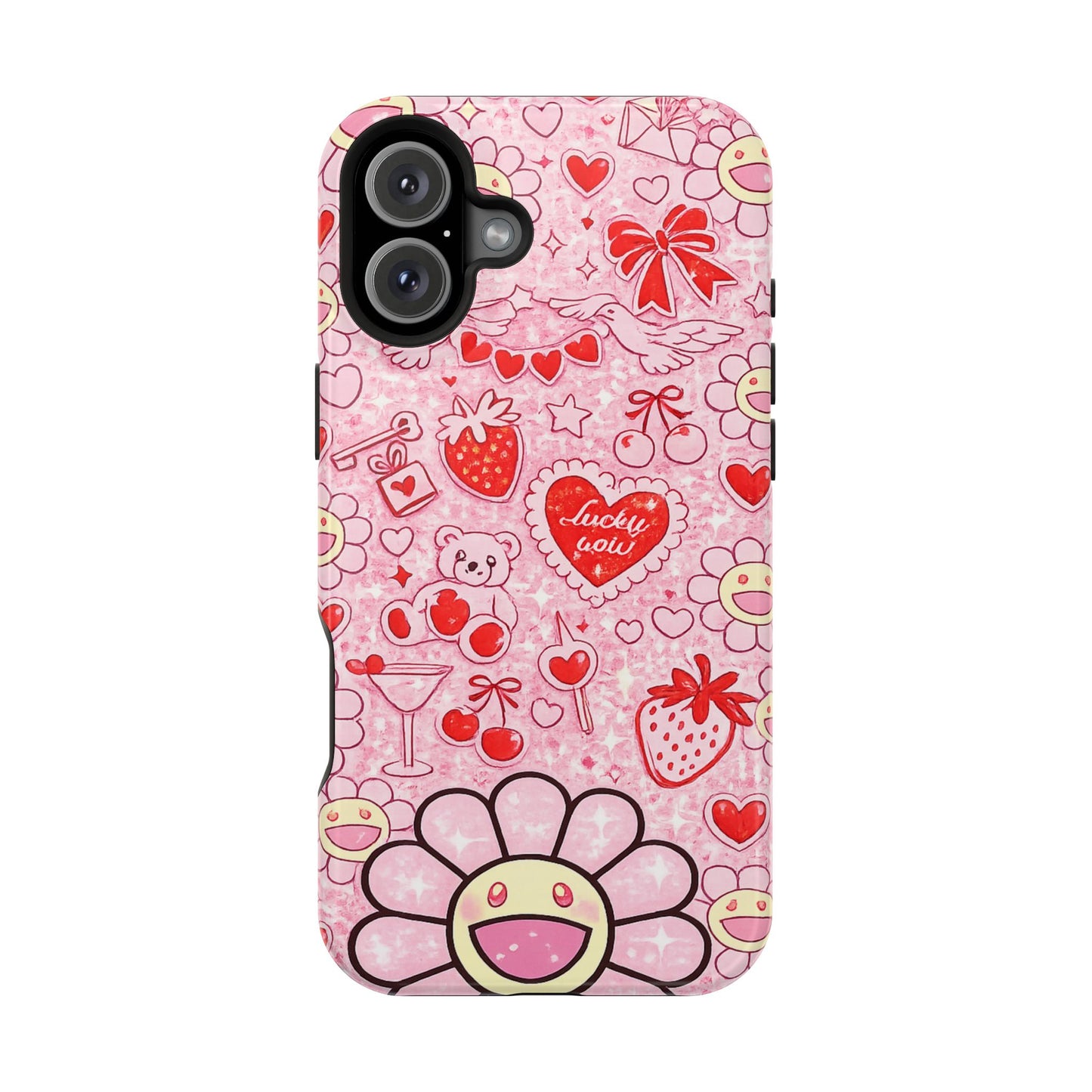 Cute Pink Kawaii Floral Phone Case — Impact-Resistant