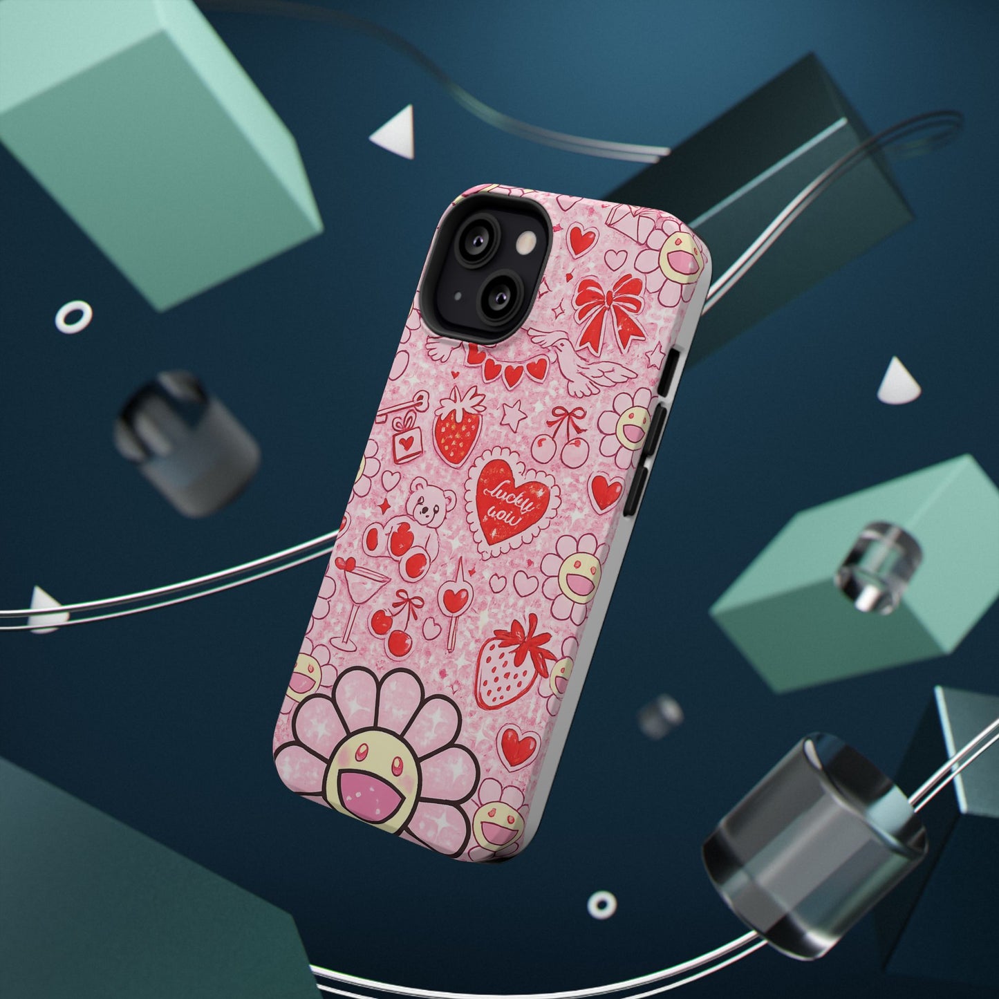 Cute Pink Kawaii Floral Phone Case — Impact-Resistant