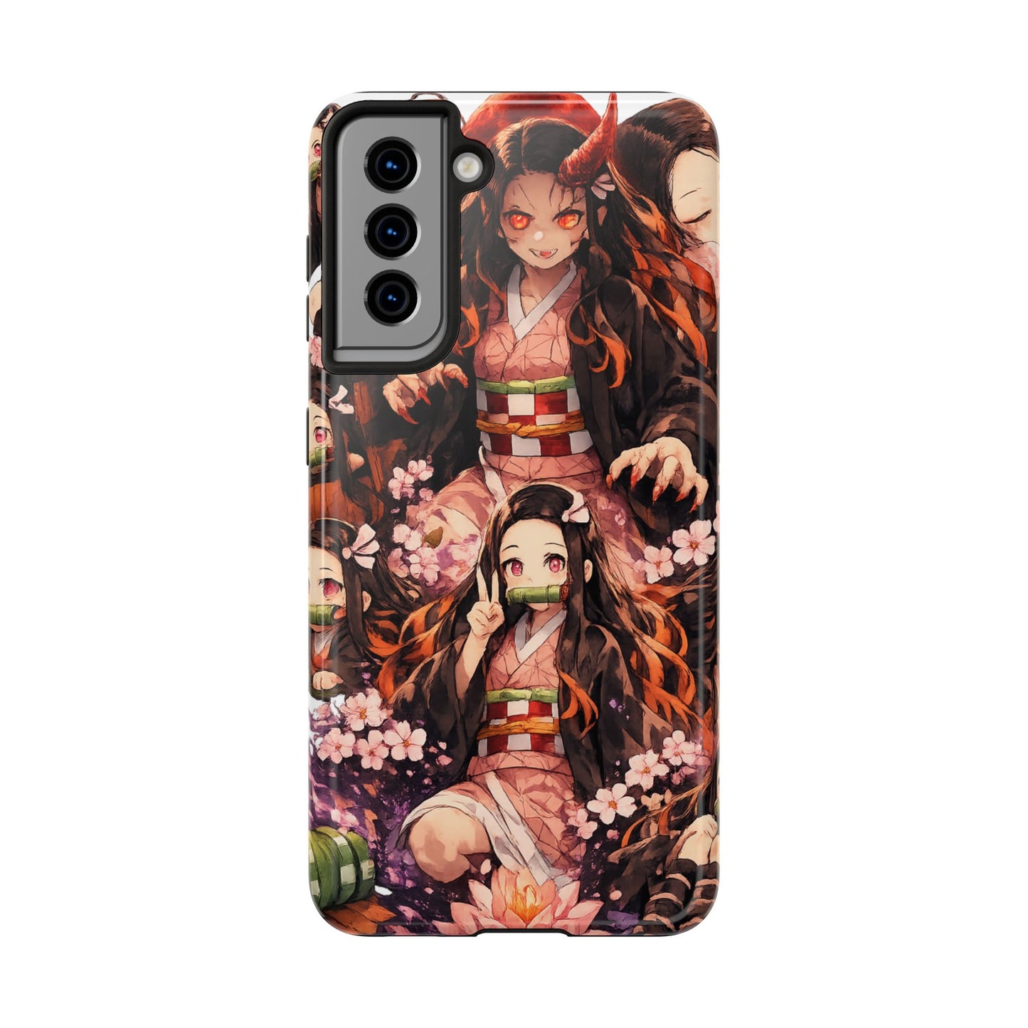 Phone Case — Nezuko Kamado Floral Tough Phone Case