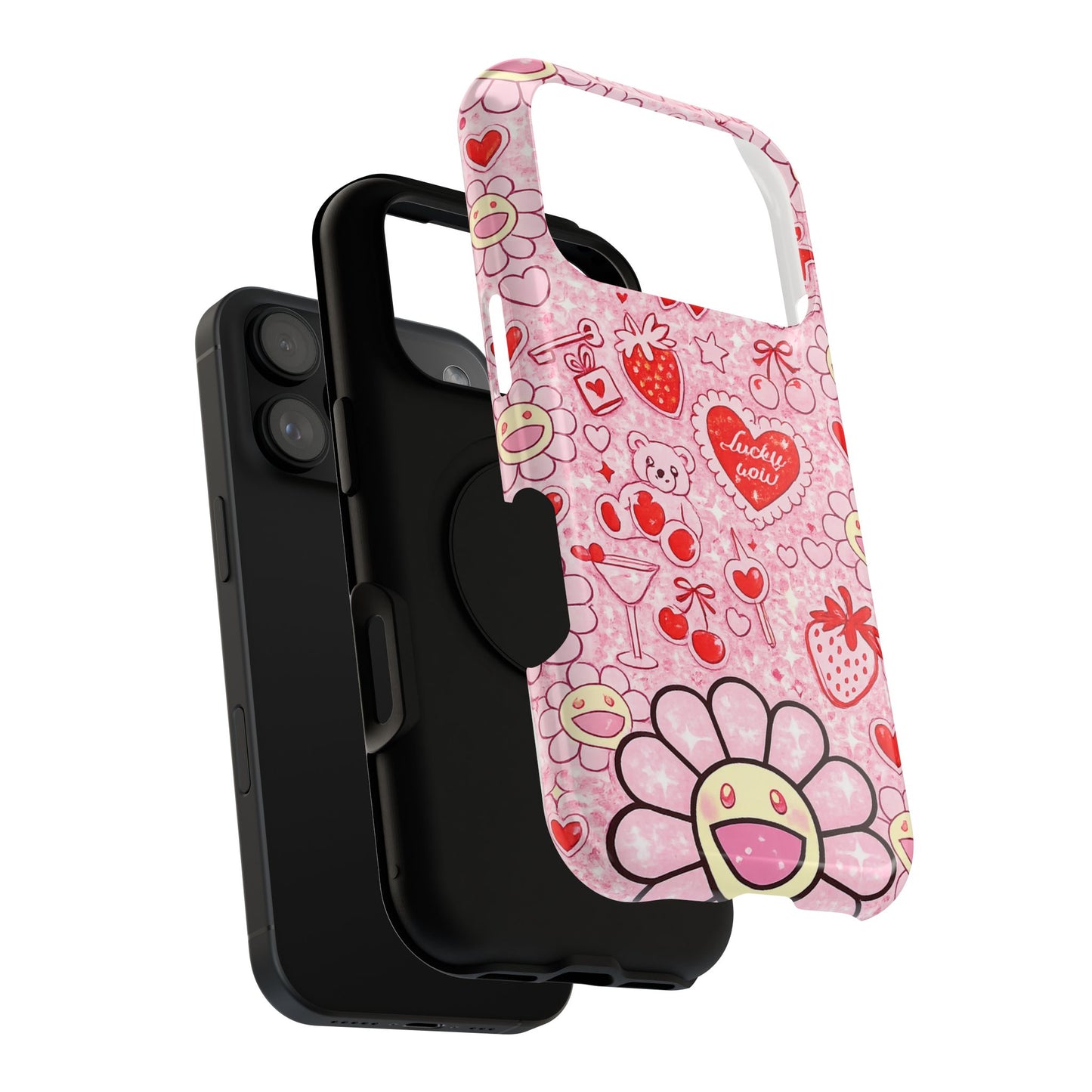Cute Pink Kawaii Floral Phone Case — Impact-Resistant