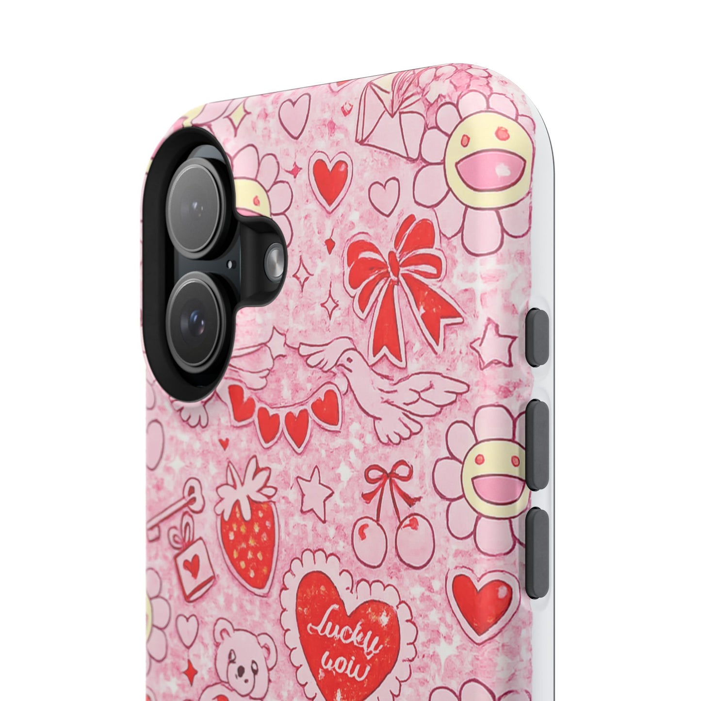 Cute Pink Kawaii Floral Phone Case — Impact-Resistant
