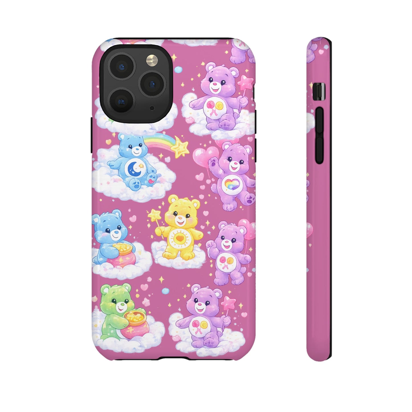Cute Care Bears Tough Phone Case – Colorful Cloud Pattern, 'Tough Cases'