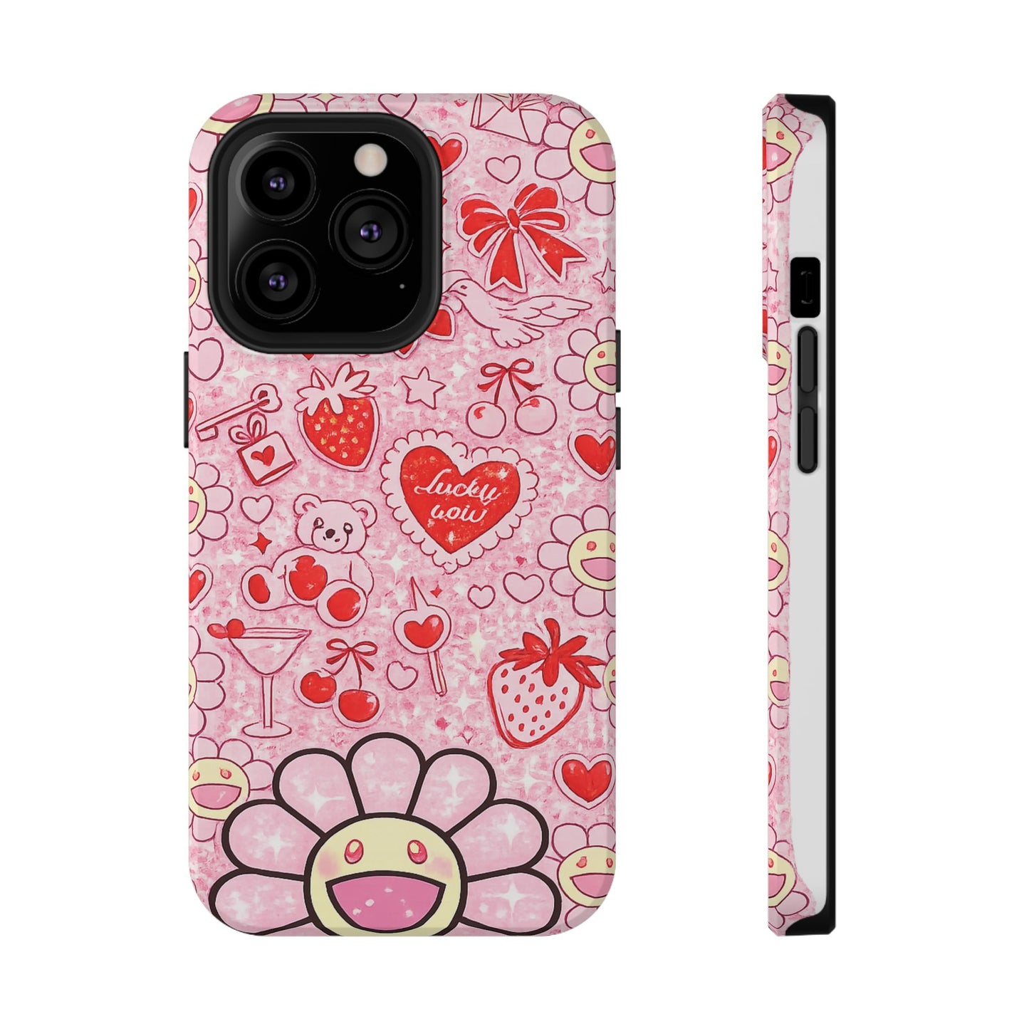 Cute Pink Kawaii Floral Phone Case — Impact-Resistant