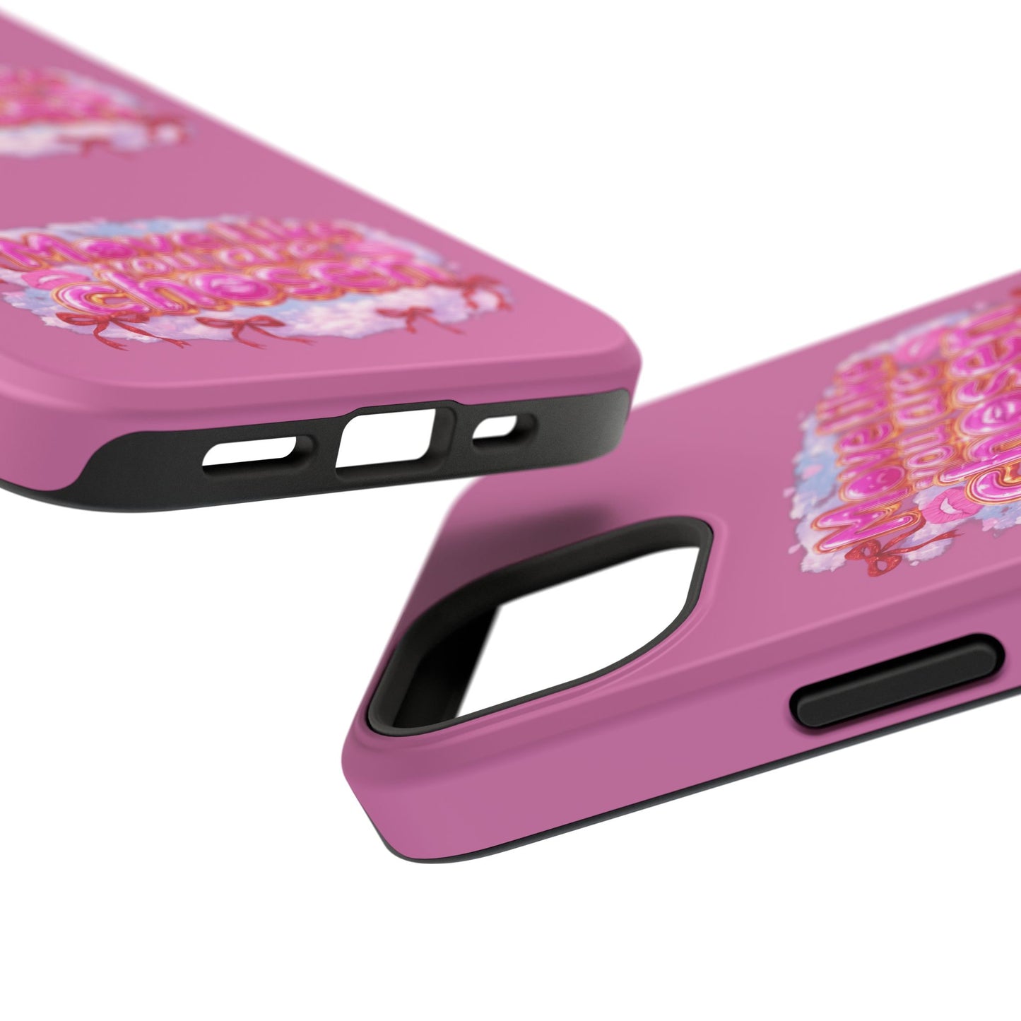 Impact-Resistant Phone Case — “Move Like You Are Chosen” Pink Floral Design